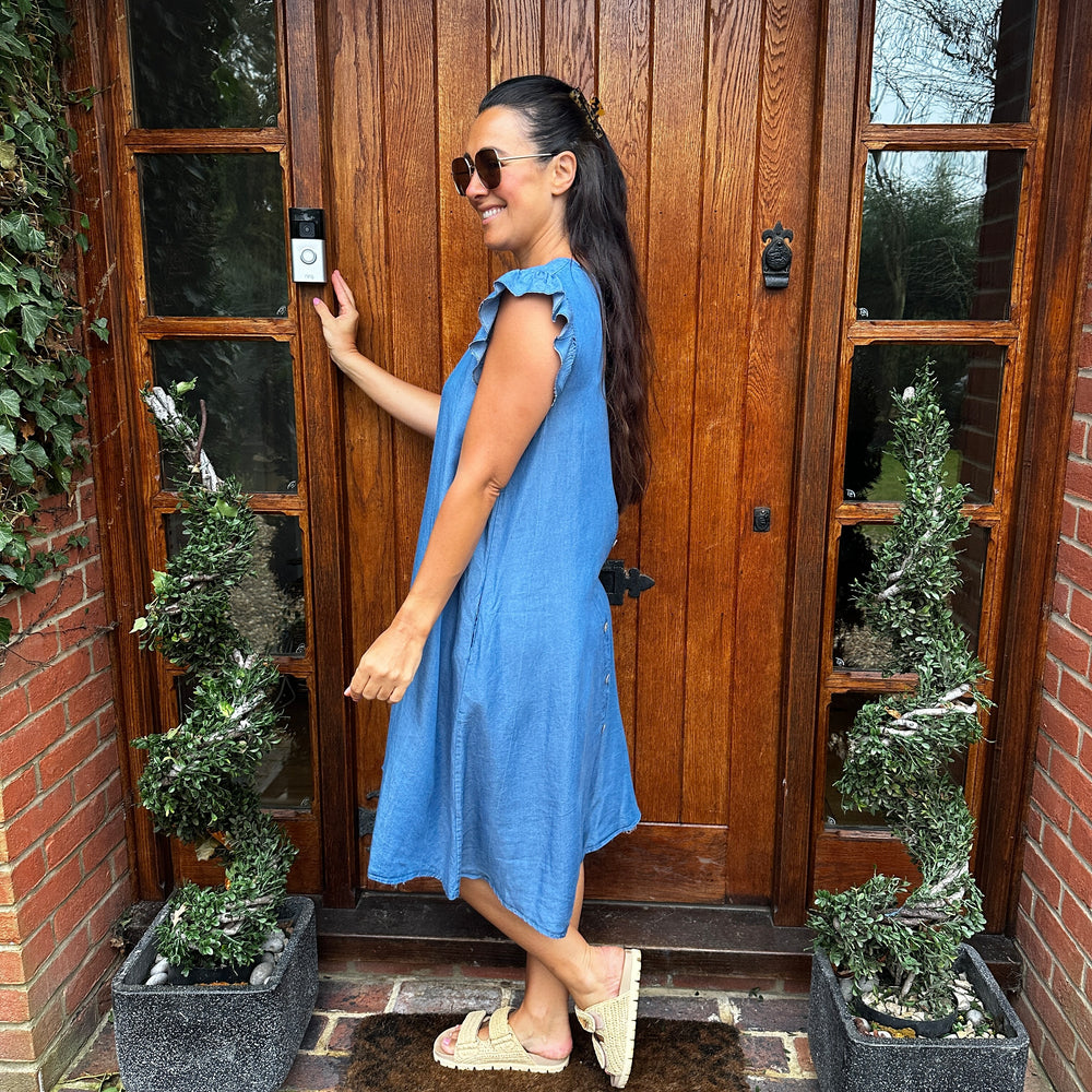 Dulce Denim Dress - Blush Boutique Essex