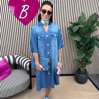 Charlotte Denim Dress - Blush Boutique Essex