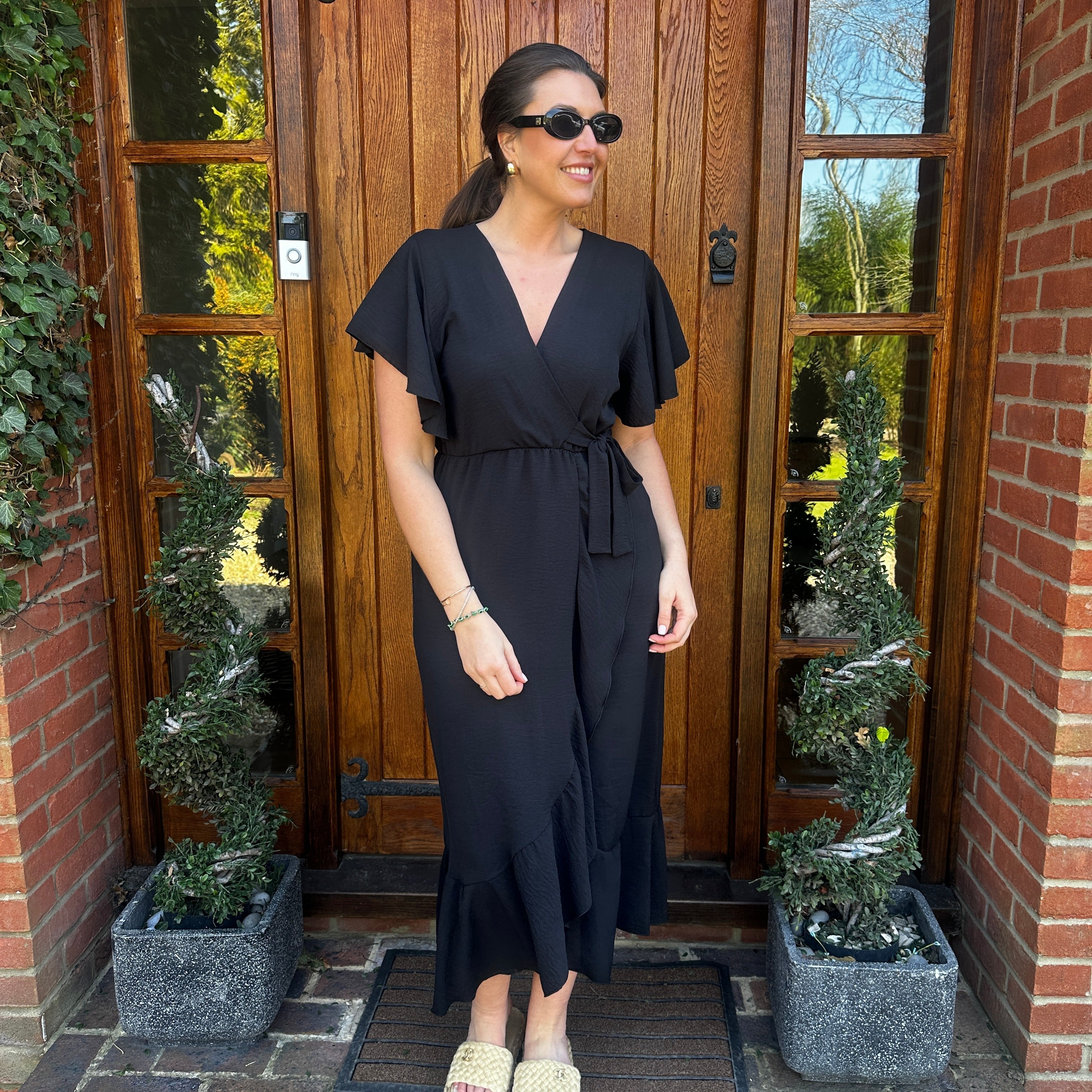 Rachel Ruffle Wrap Dress - Blush Boutique Essex