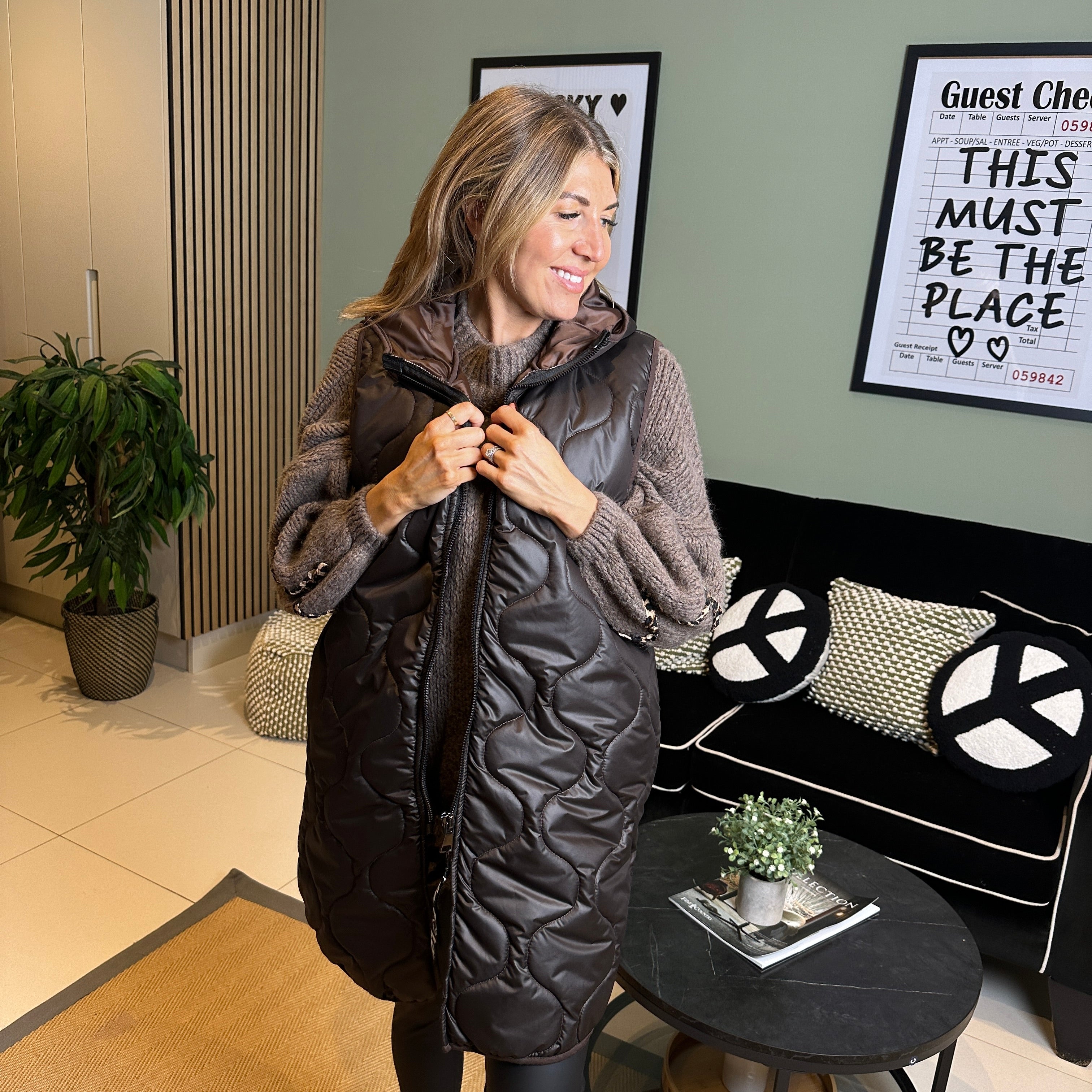 Love Quilted Body Warmer - Blush Boutique Essex