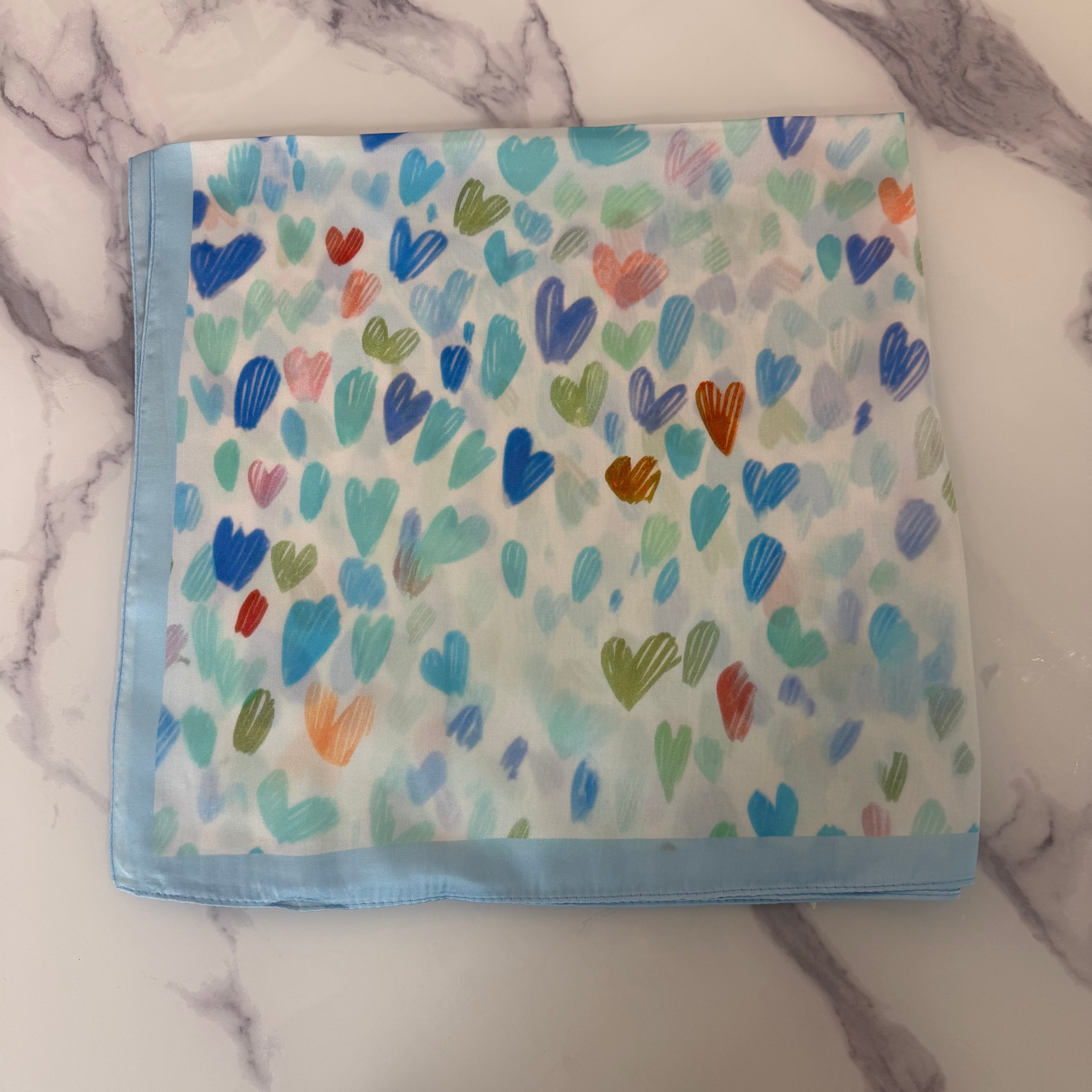 Multi heart satin tie scarf - Blush Boutique Essex