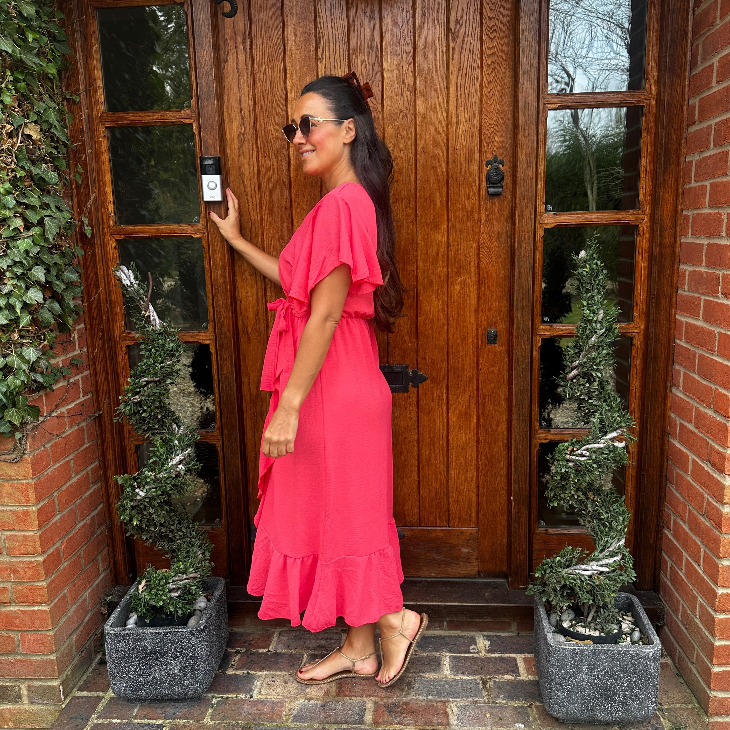 Rachel Ruffle Wrap Dress - Blush Boutique Essex