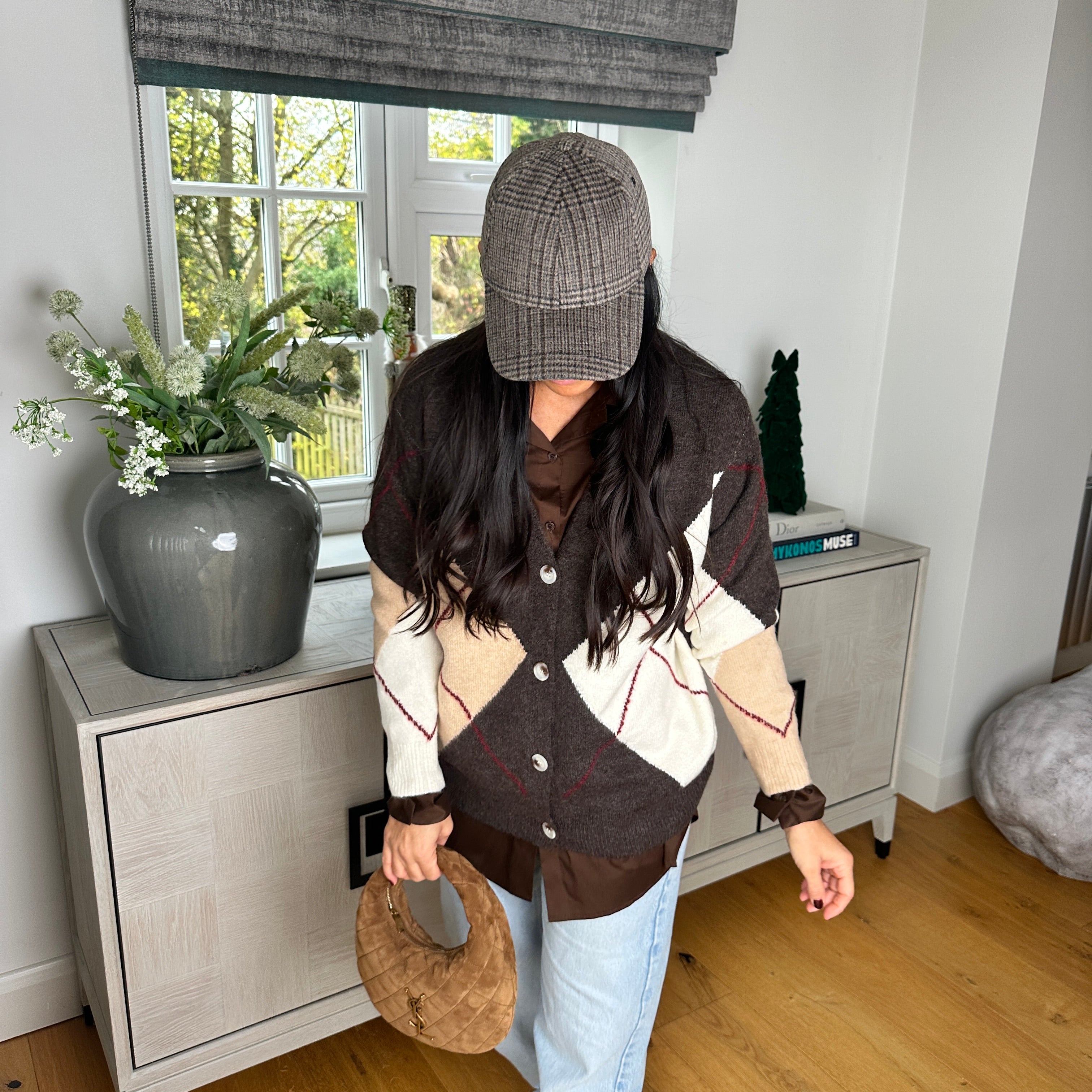 Daisy Argyle Knit Cardigan