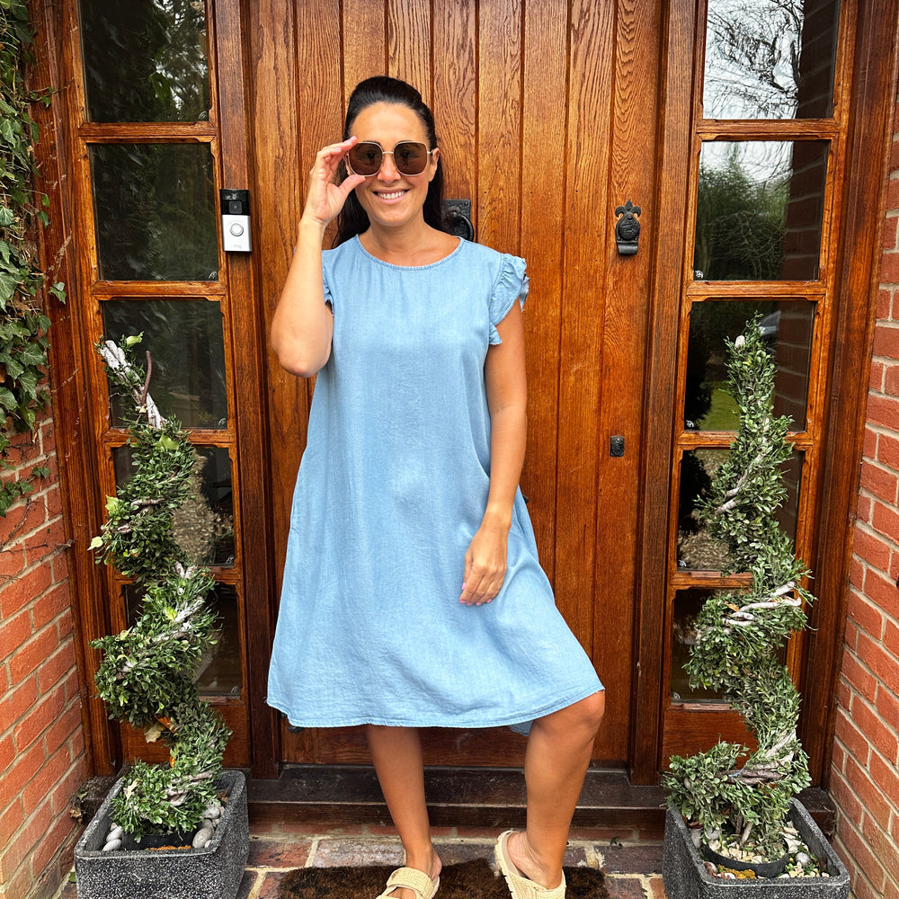 Dulce Denim Dress - Blush Boutique Essex
