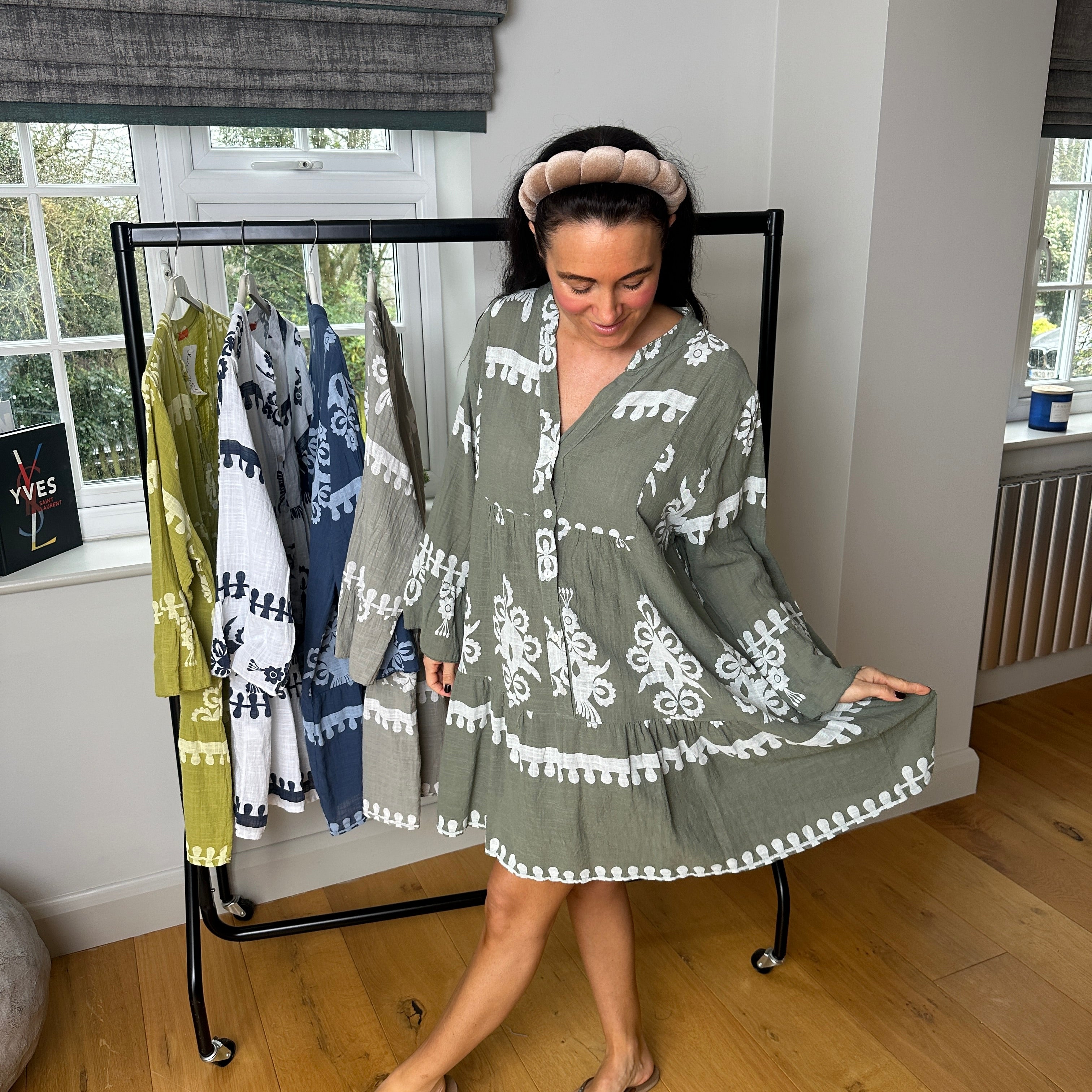 Amelia Cotton Swing Dress - Blush Boutique Essex
