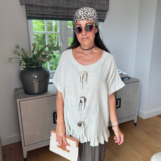 Lexie Button Top - Blush Boutique Essex