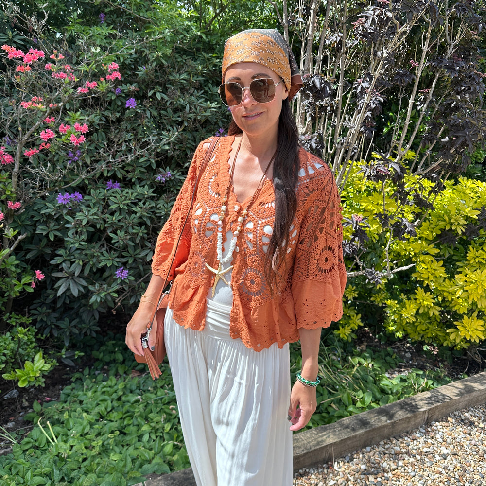Zoe Crochet Cardigan - Blush Boutique Essex