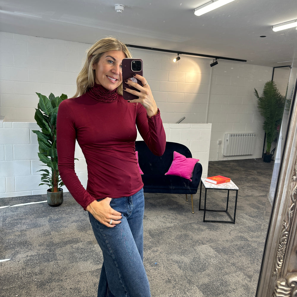 Ruche Roll Neck - Blush Boutique Essex