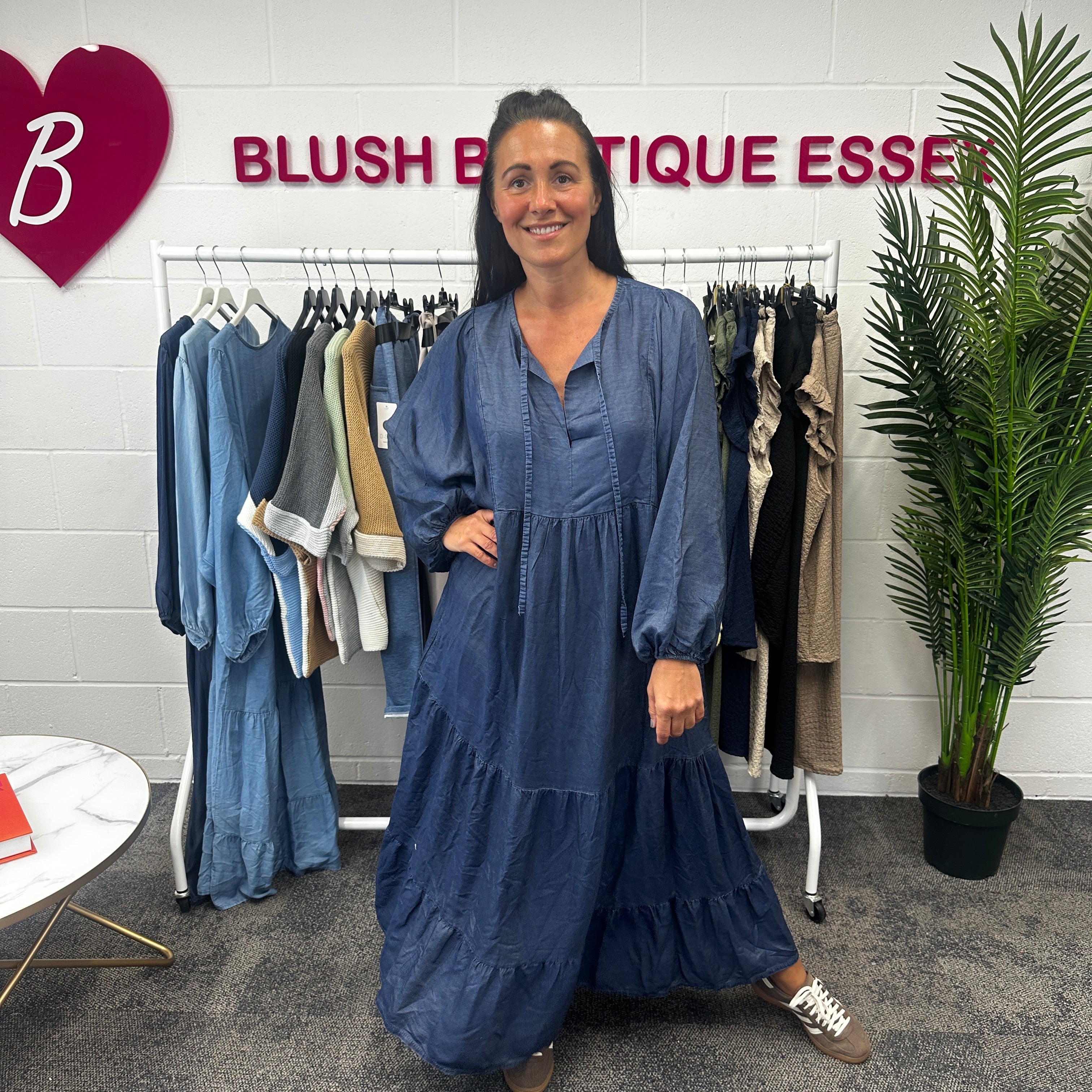 Florence Denim Dress - Blush Boutique Essex