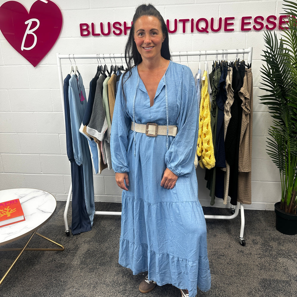 Florence Denim Dress - Blush Boutique Essex