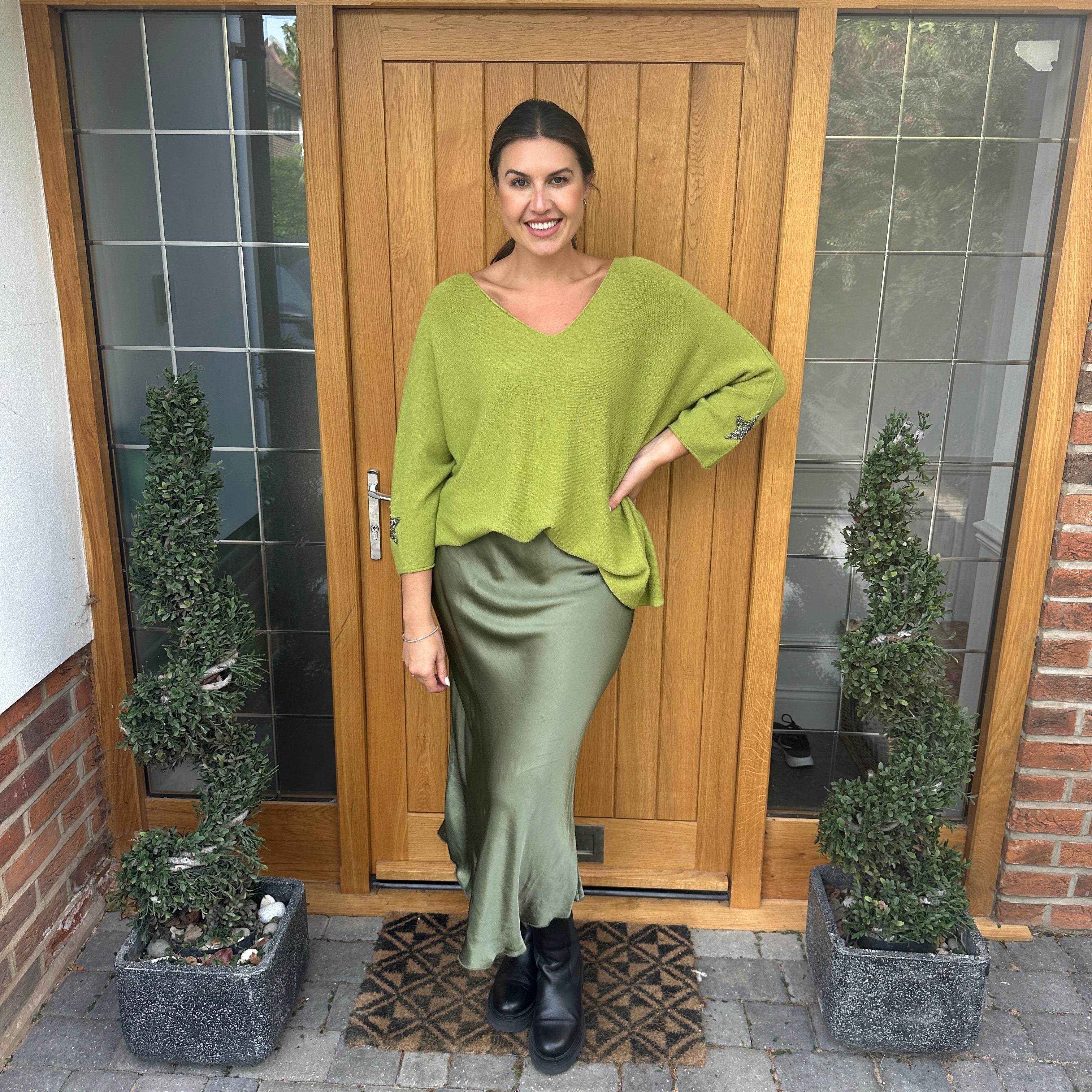 Satin midi skirt - Blush Boutique Essex