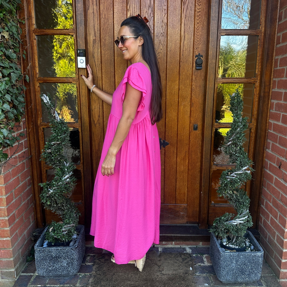 Sam Button Dress - Blush Boutique Essex