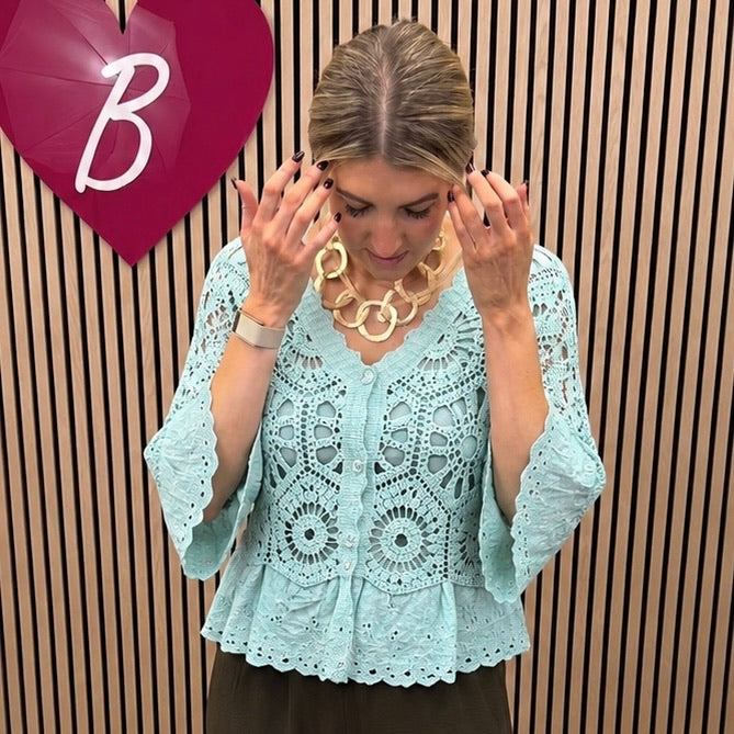 Zoe Crochet Cardigan - Blush Boutique Essex
