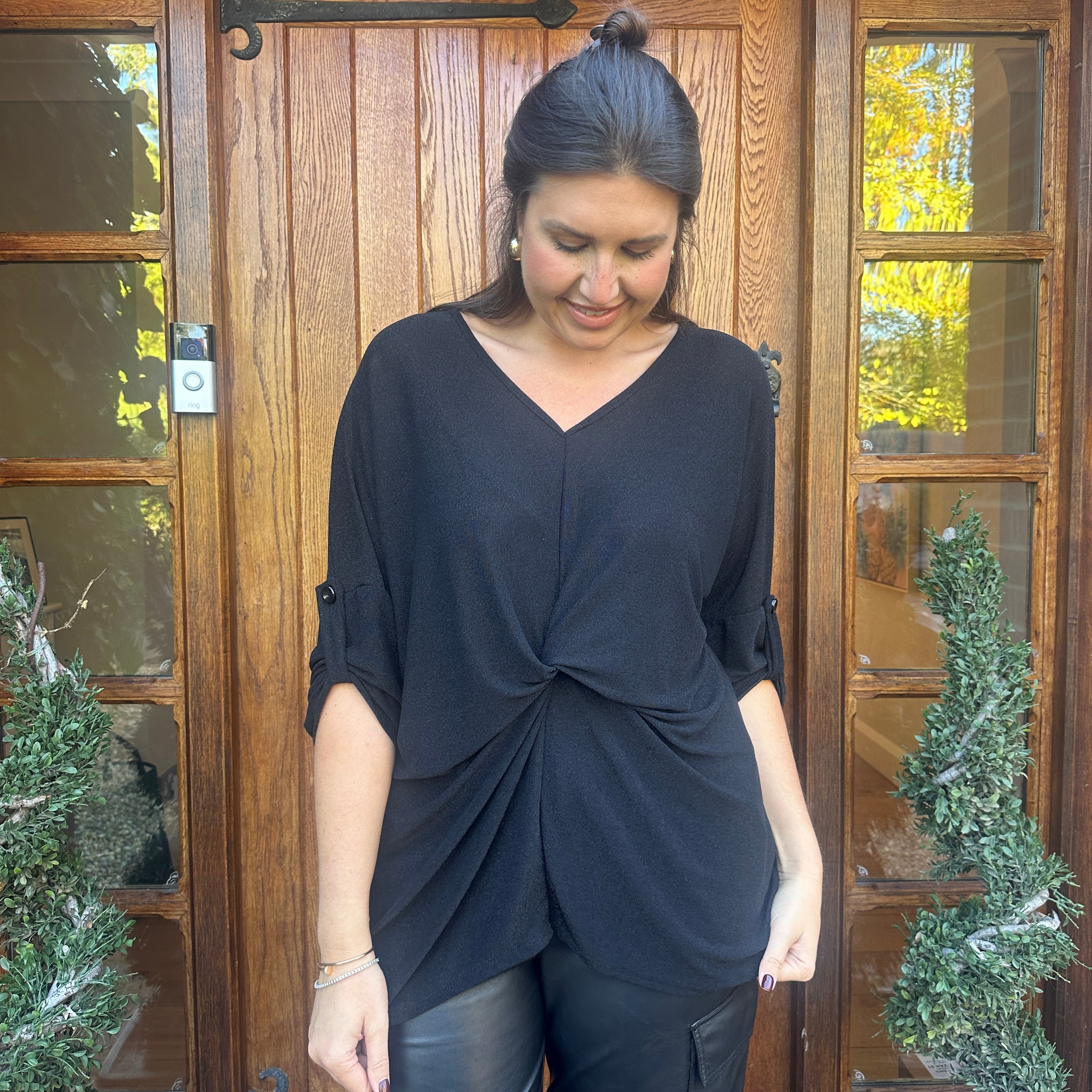 Hollie Lurex Knot Top - Blush Boutique Essex