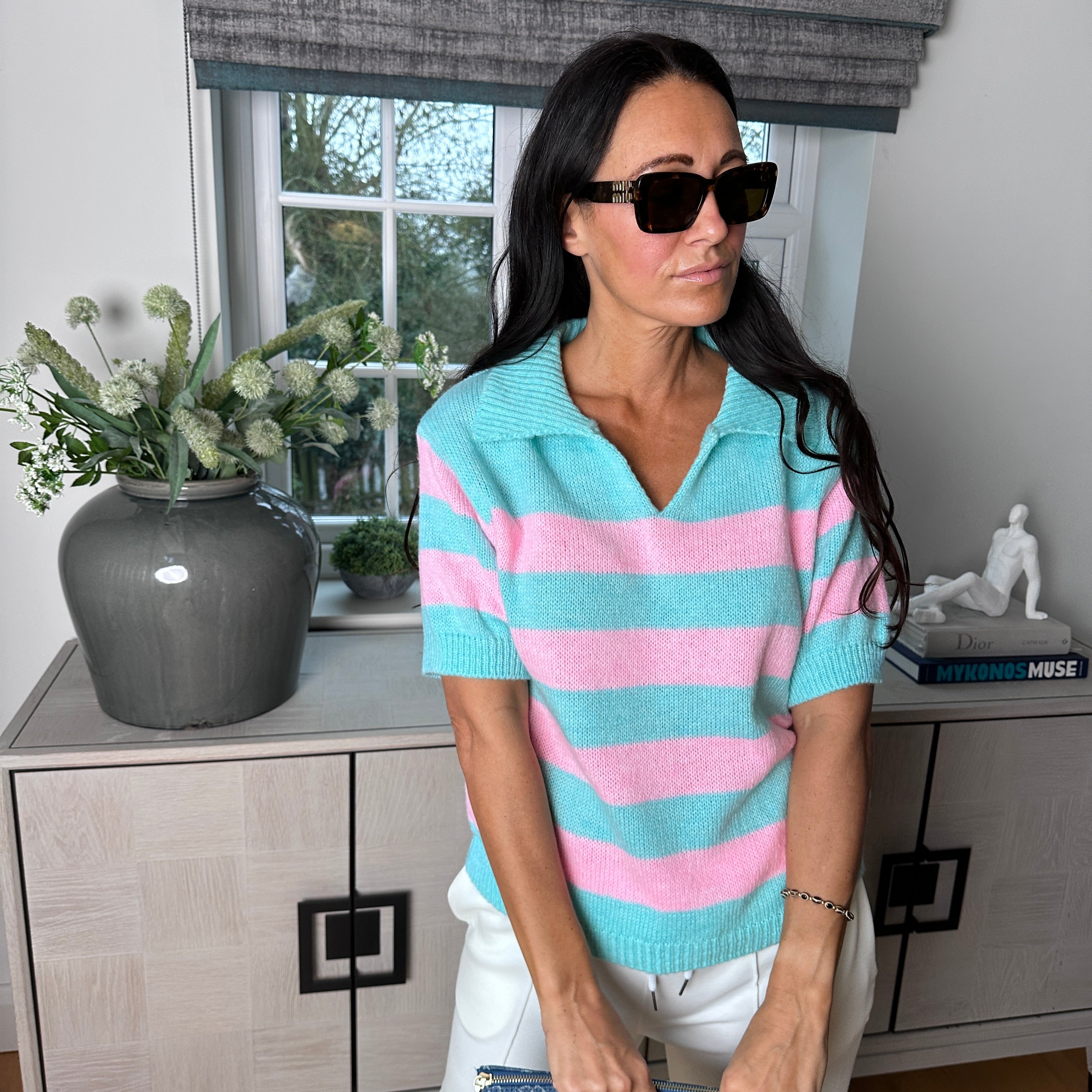 Agnes Polo Knit - Blush Boutique Essex