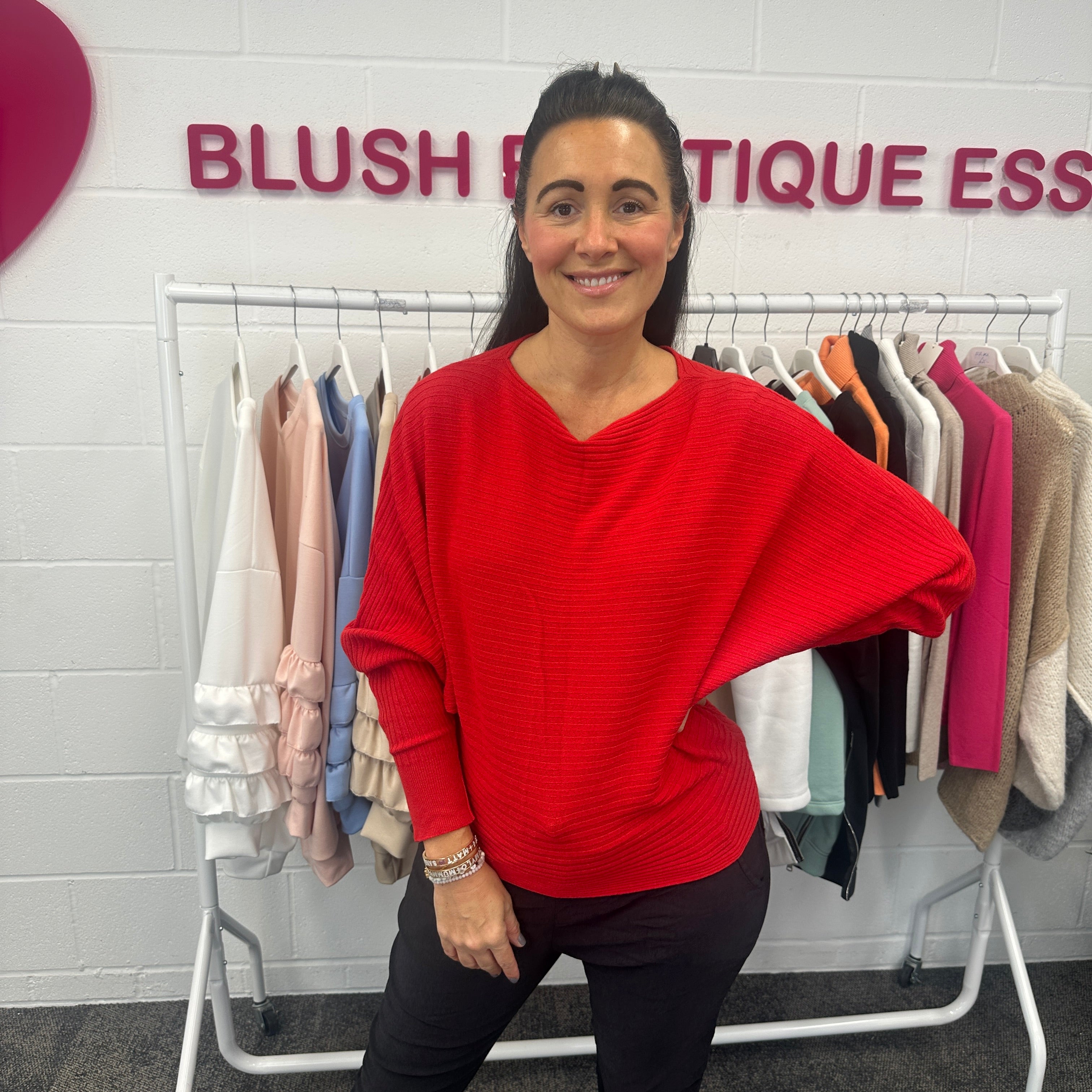 Sammie Ribbed Jumper - Blush Boutique Essex