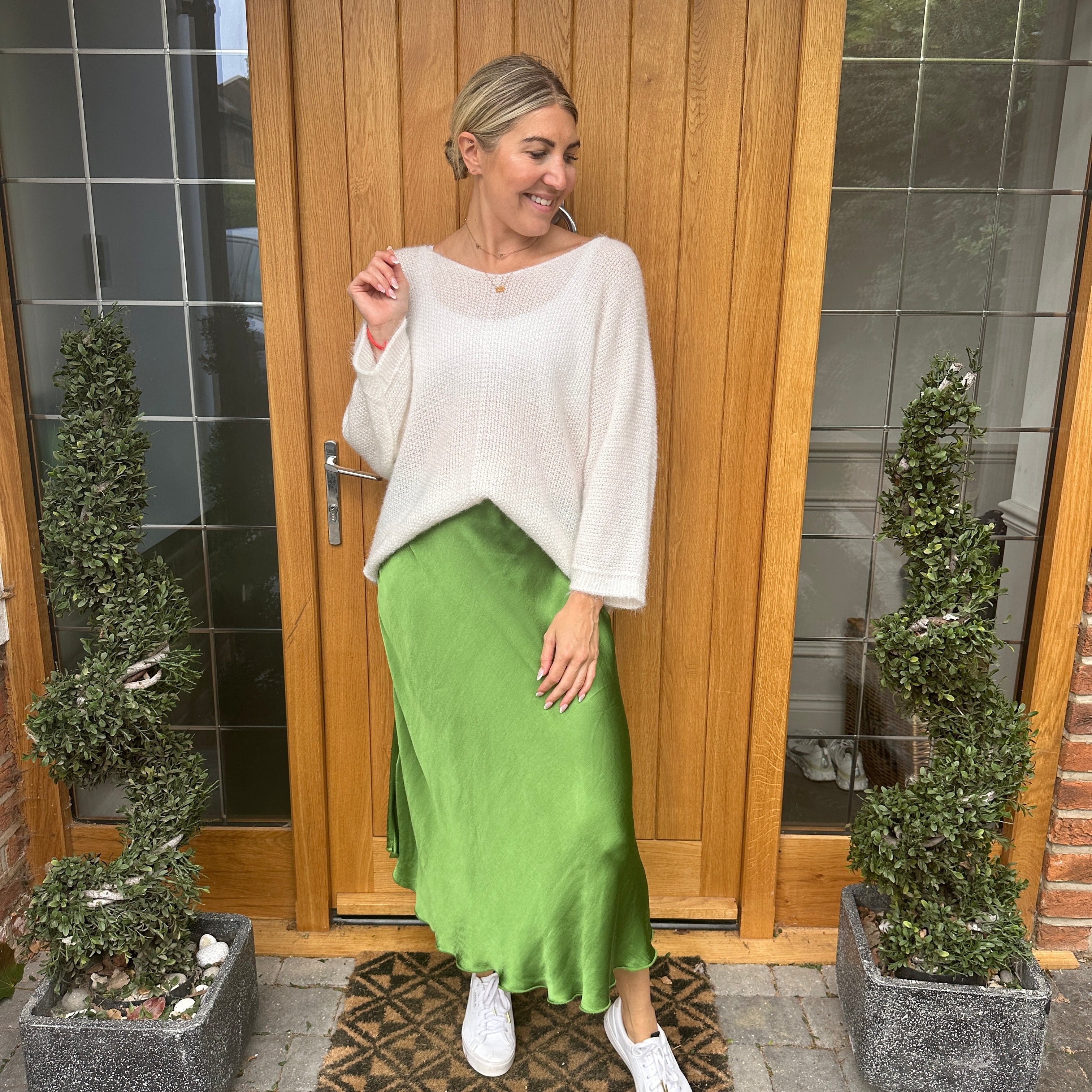 Satin midi skirt - Blush Boutique Essex