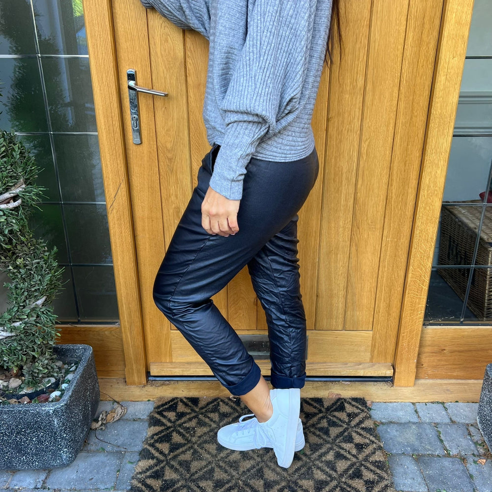 Carli Faux Leather Magic Trousers - Blush Boutique Essex