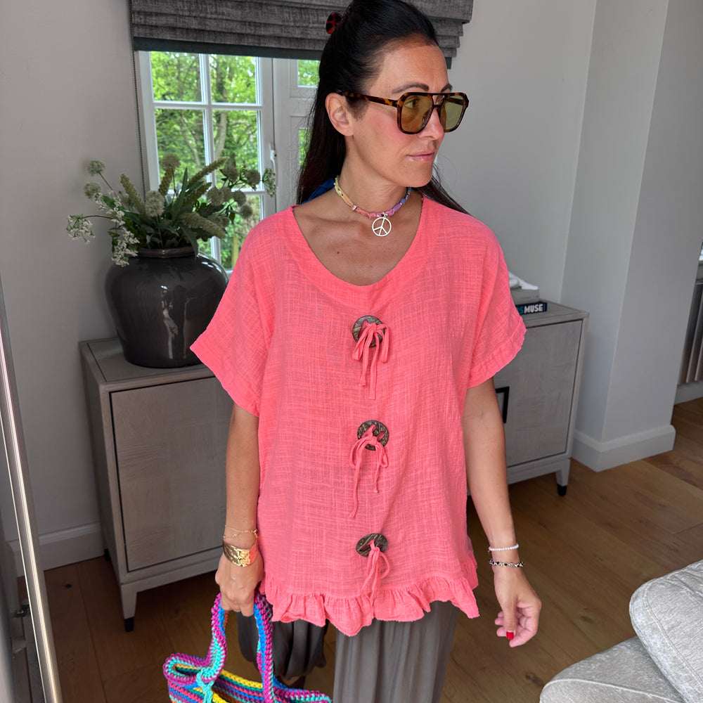Lexie Button Top - Blush Boutique Essex