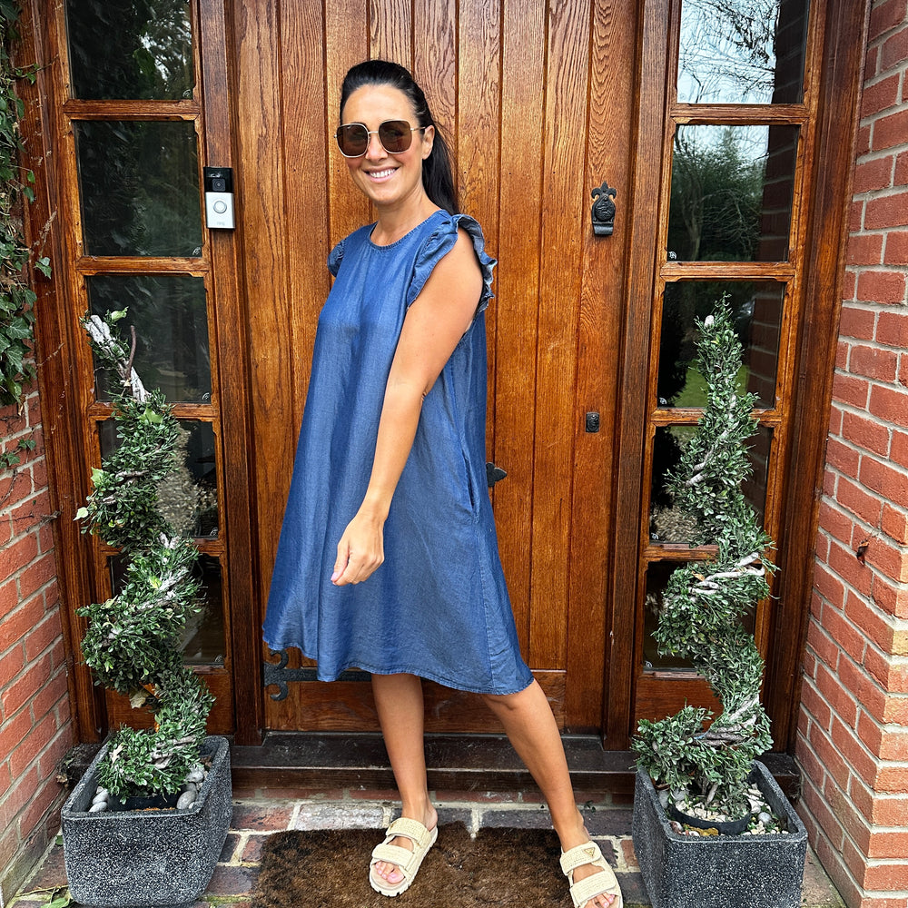 Dulce Denim Dress - Blush Boutique Essex