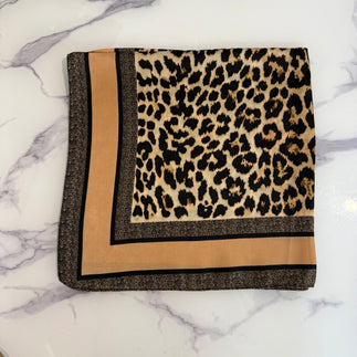 Leopard satin neck tie - Blush Boutique Essex