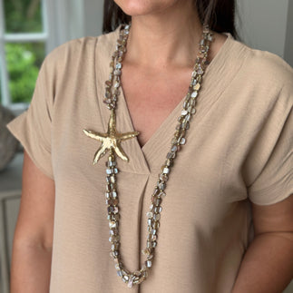 Long Star Fish Necklace - Blush Boutique Essex