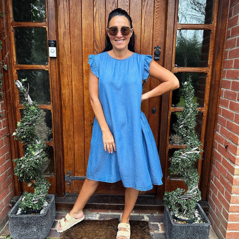 Dulce Denim Dress - Blush Boutique Essex