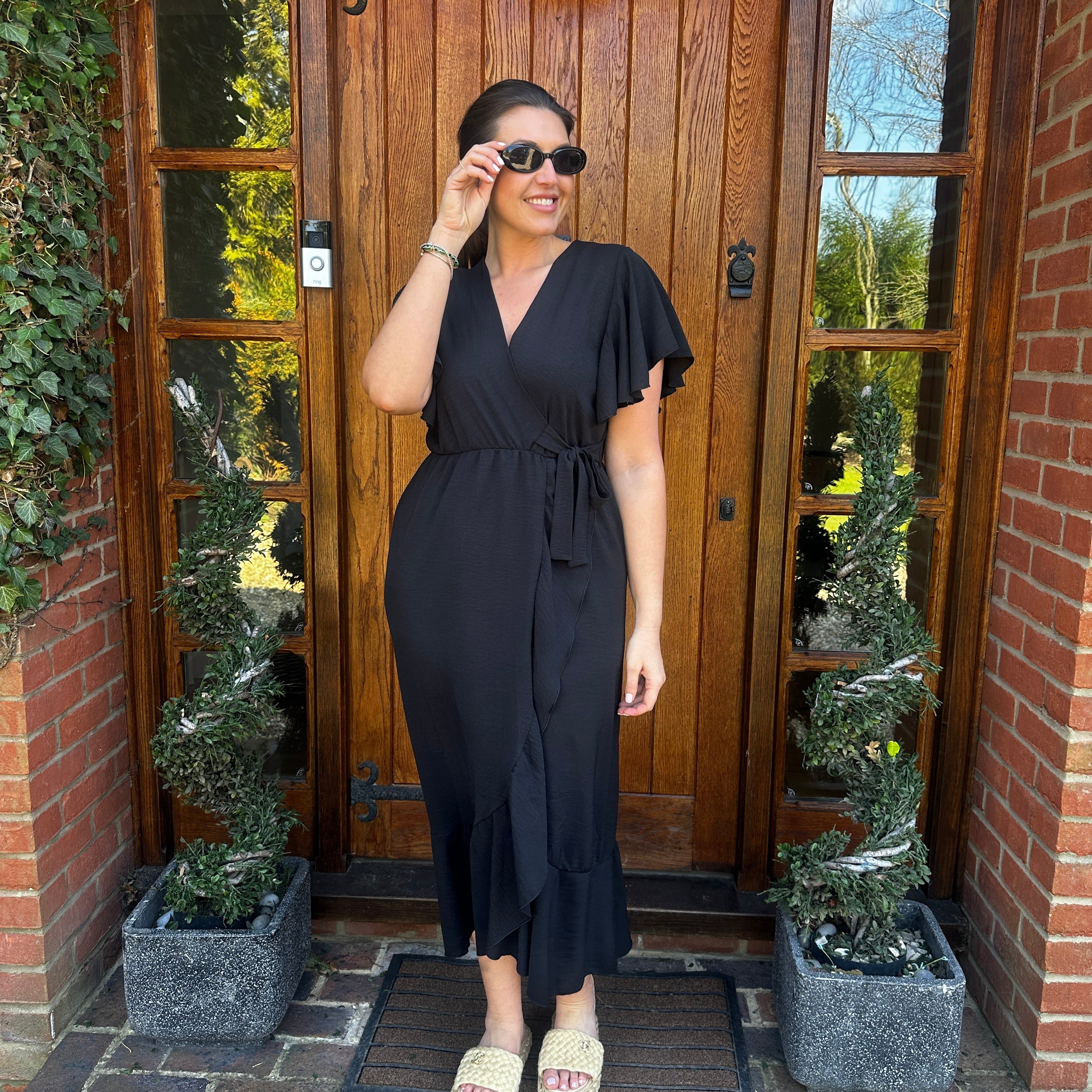 Rachel Ruffle Wrap Dress - Blush Boutique Essex