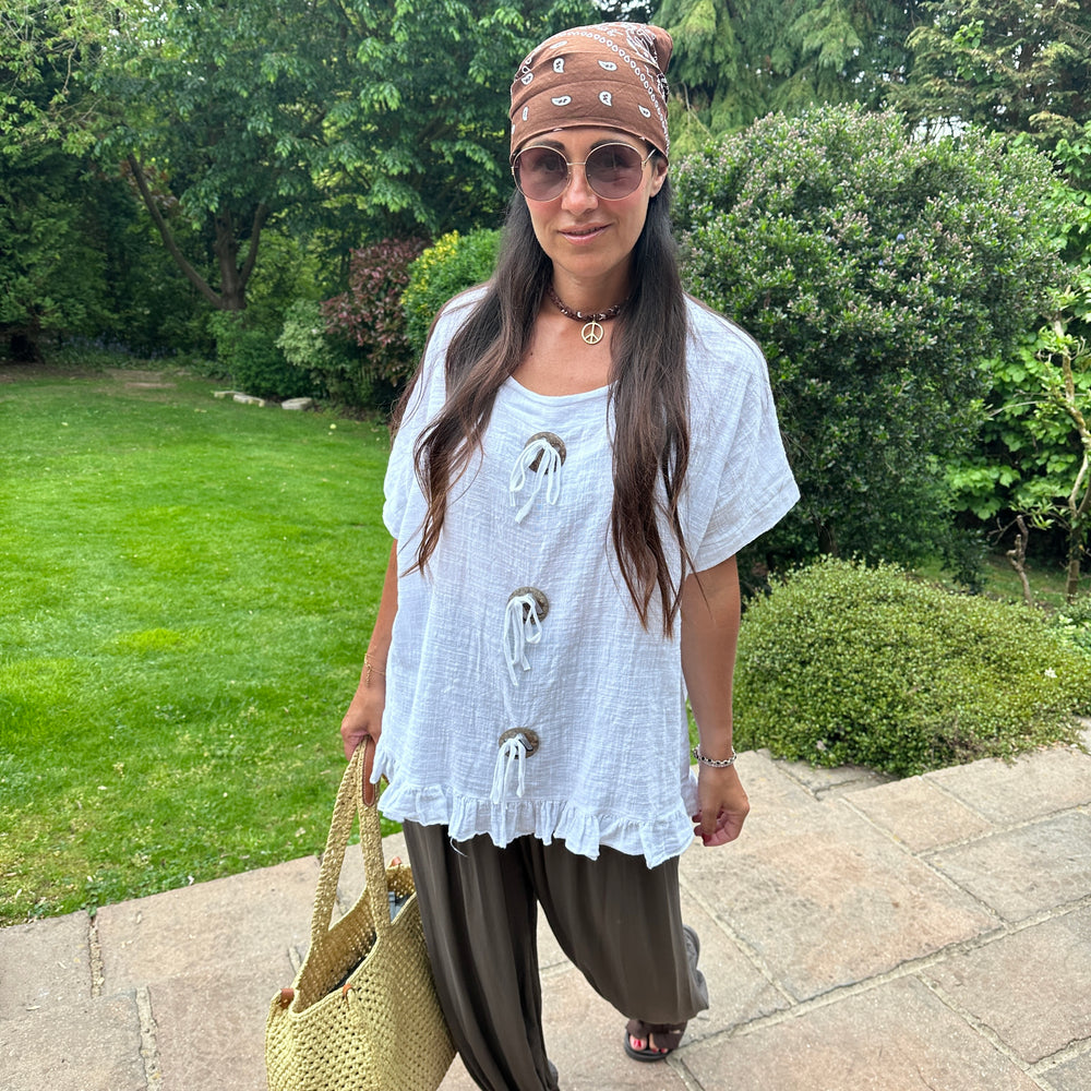 Lexie Button Top - Blush Boutique Essex