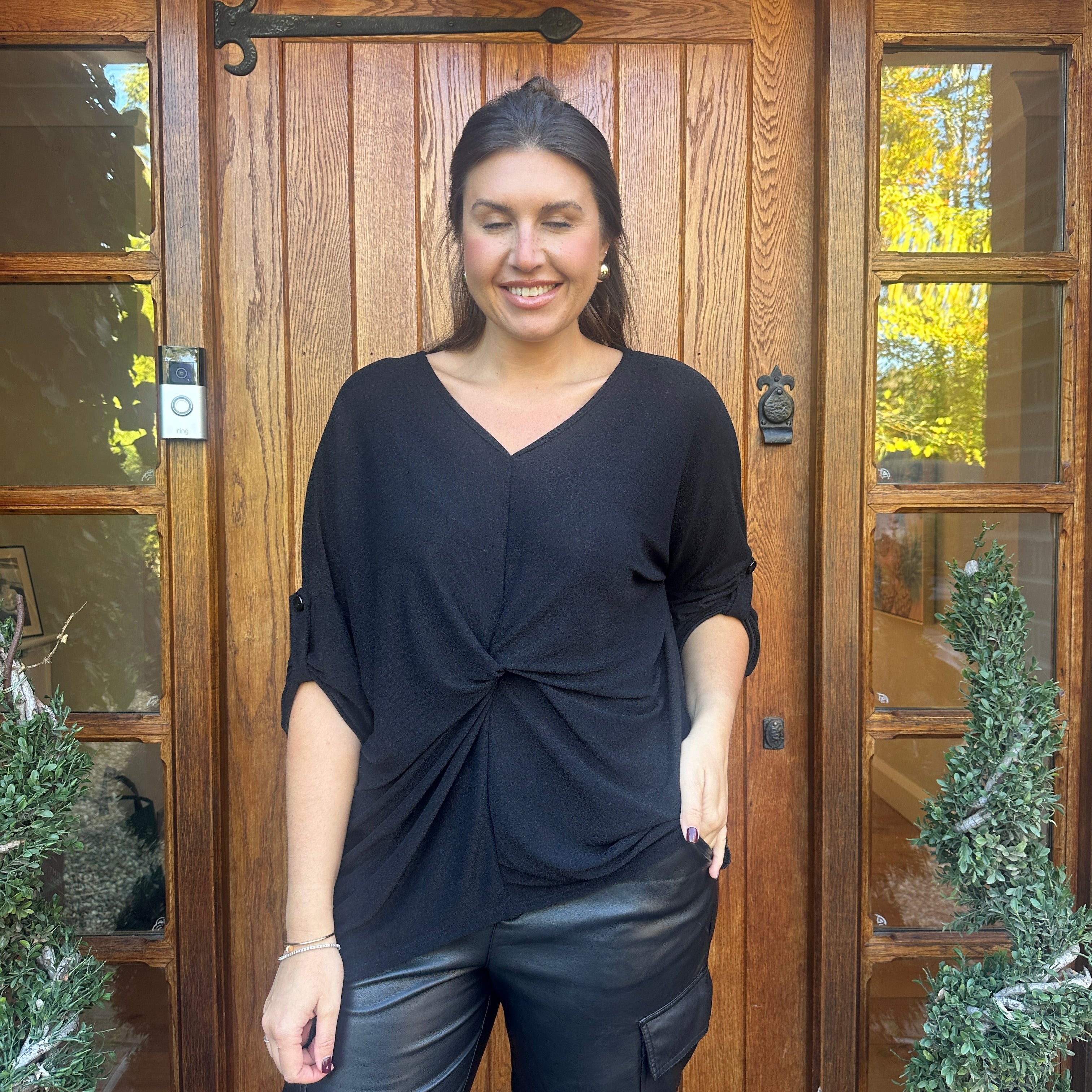 Hollie Lurex Knot Top - Blush Boutique Essex