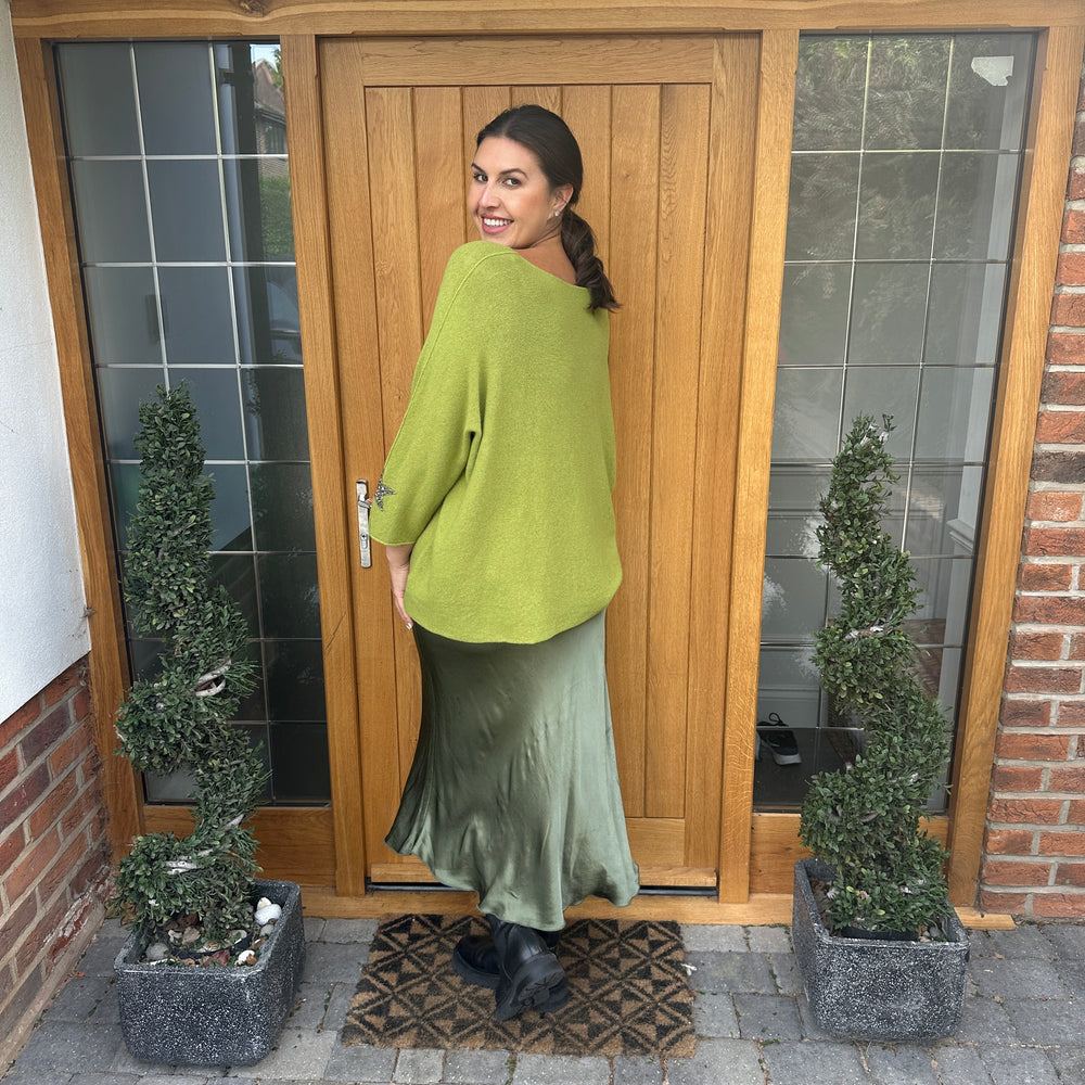 Satin midi skirt - Blush Boutique Essex