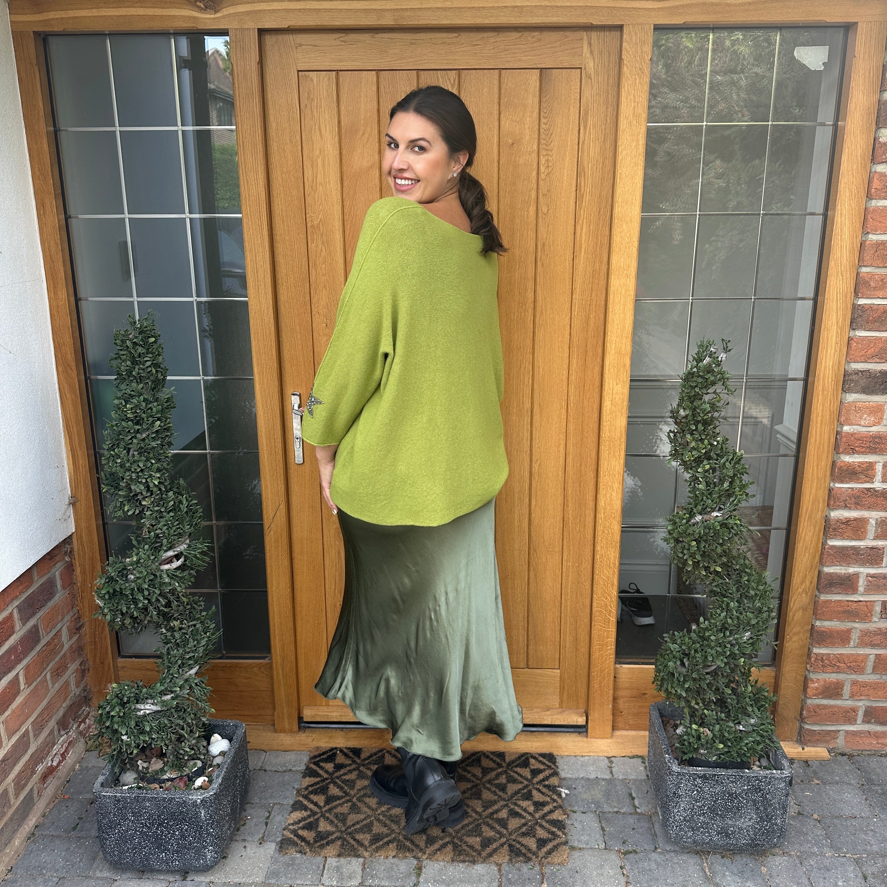 Satin midi skirt - Blush Boutique Essex