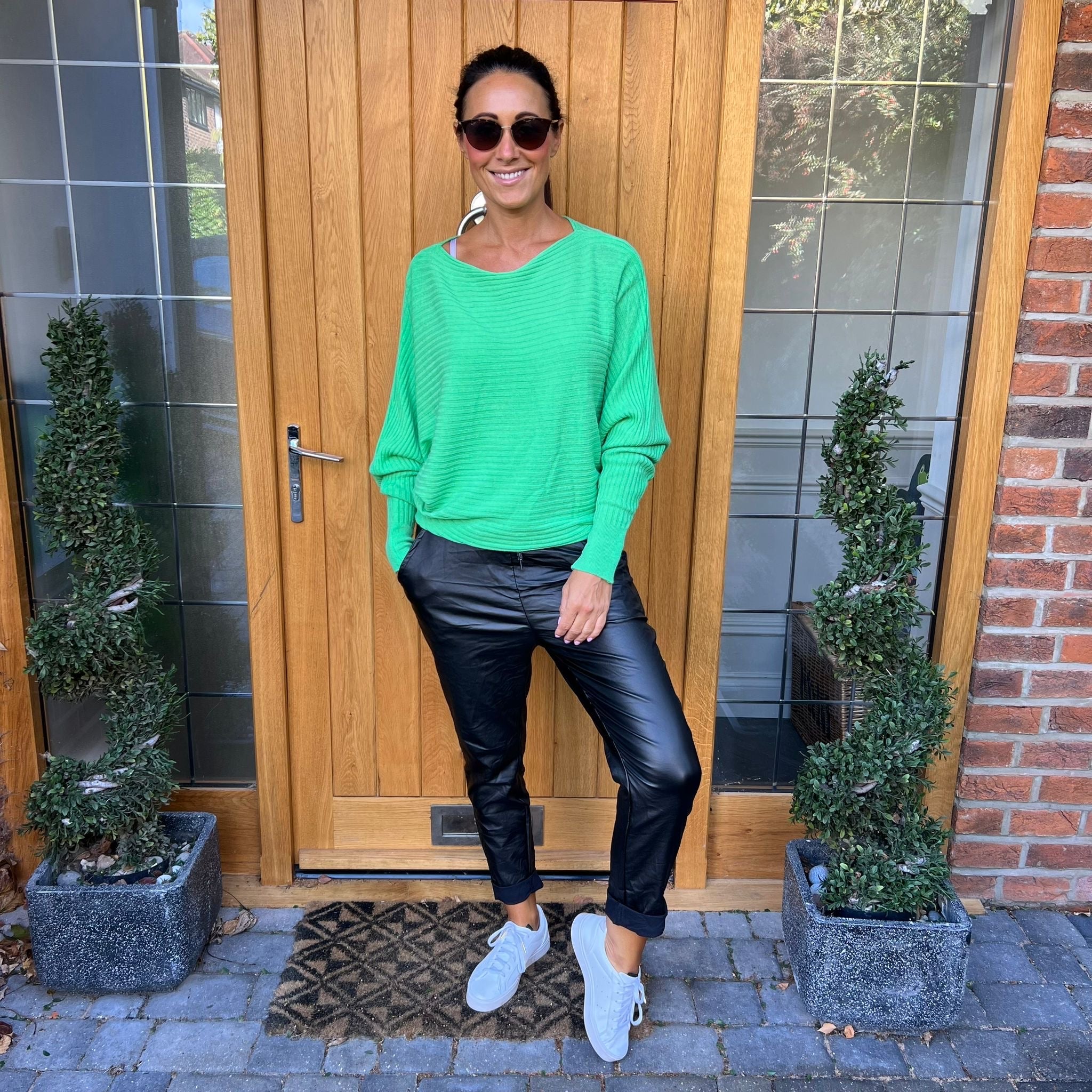 Carli Faux Leather Magic Trousers - Blush Boutique Essex