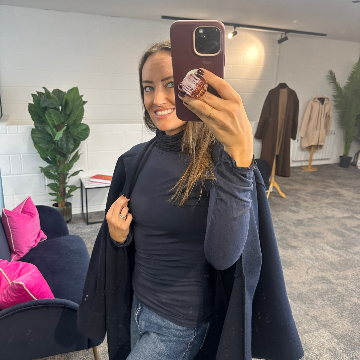 Ruche Roll Neck - Blush Boutique Essex