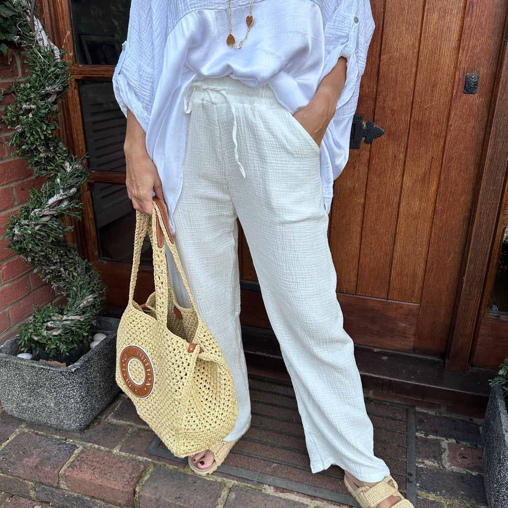 Noah Cheesecloth Trousers - Blush Boutique Essex