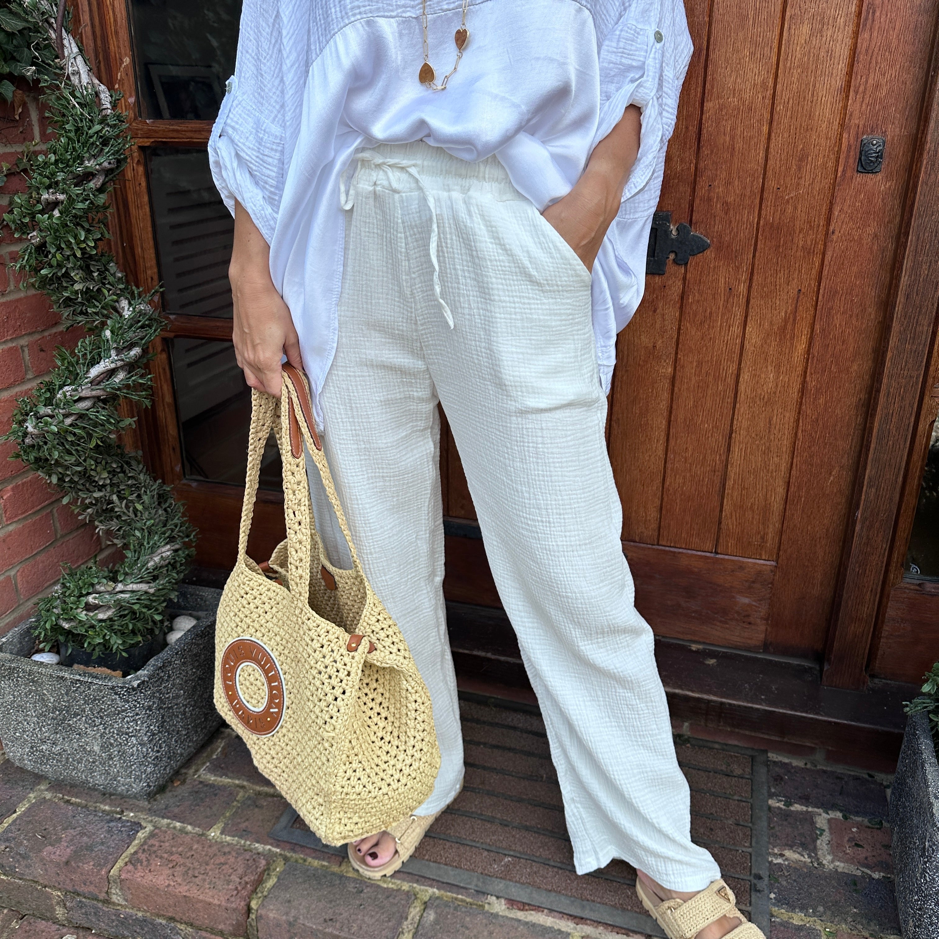 Noah Cheesecloth Trousers - Blush Boutique Essex