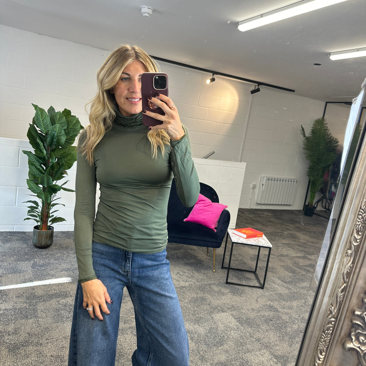 Ruche Roll Neck - Blush Boutique Essex