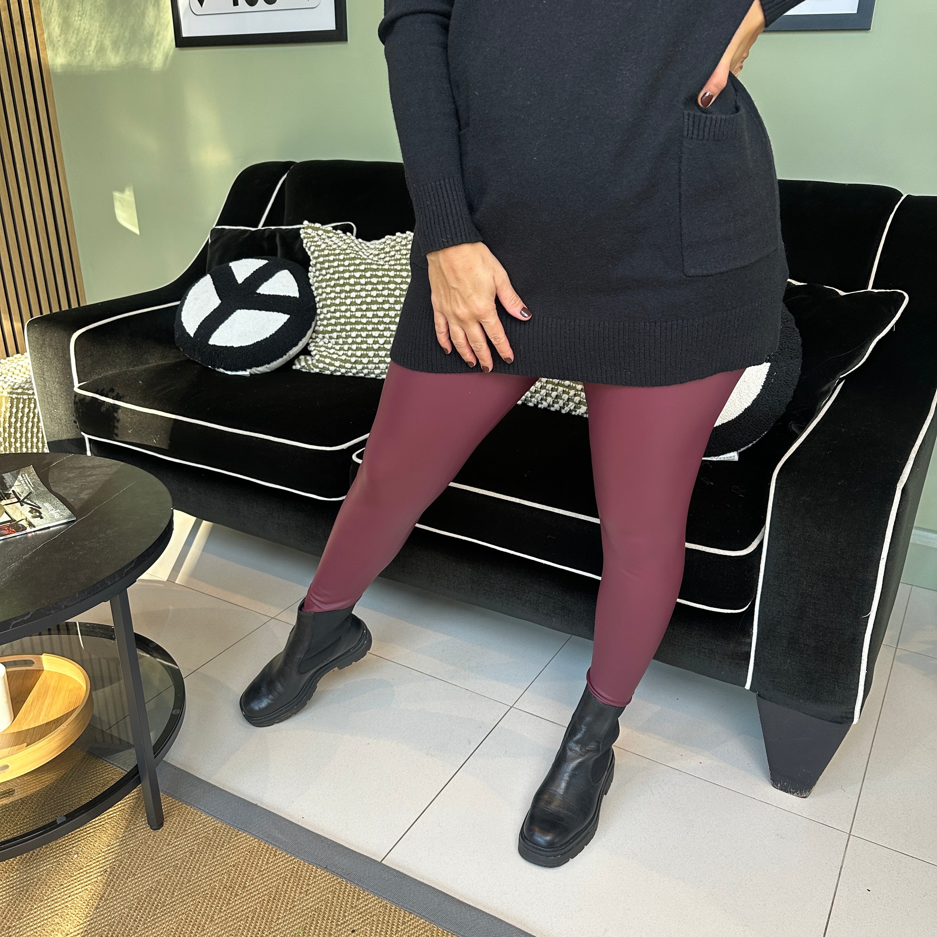 Leah Leather Look Leggings - Blush Boutique Essex