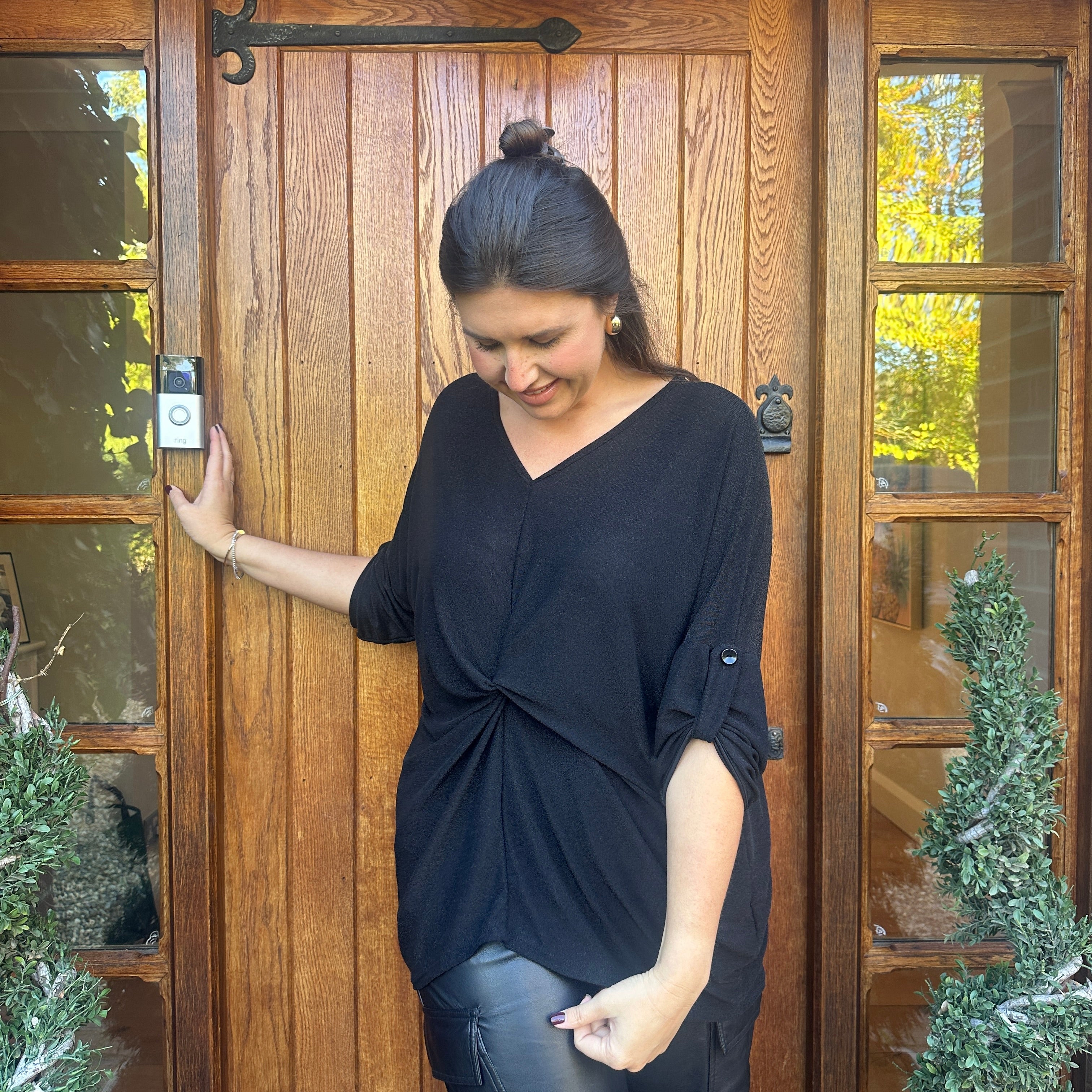 Hollie Lurex Knot Top - Blush Boutique Essex