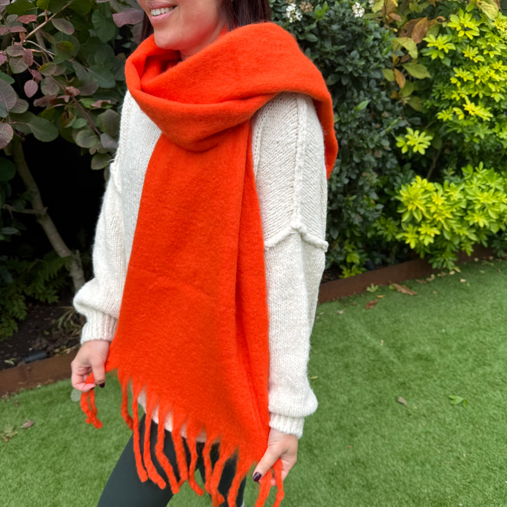 Chunky plain blanket scarf