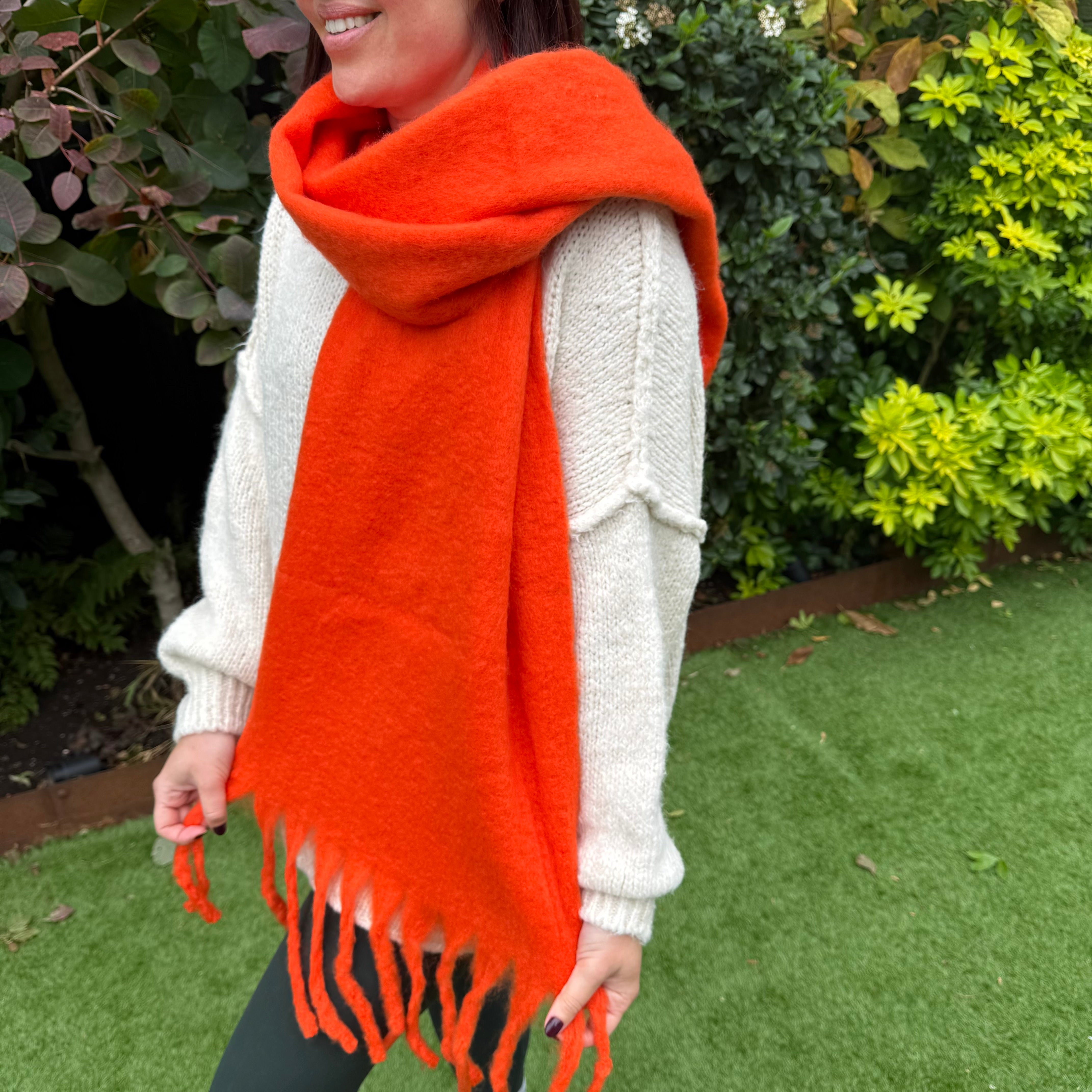 Chunky plain blanket scarf