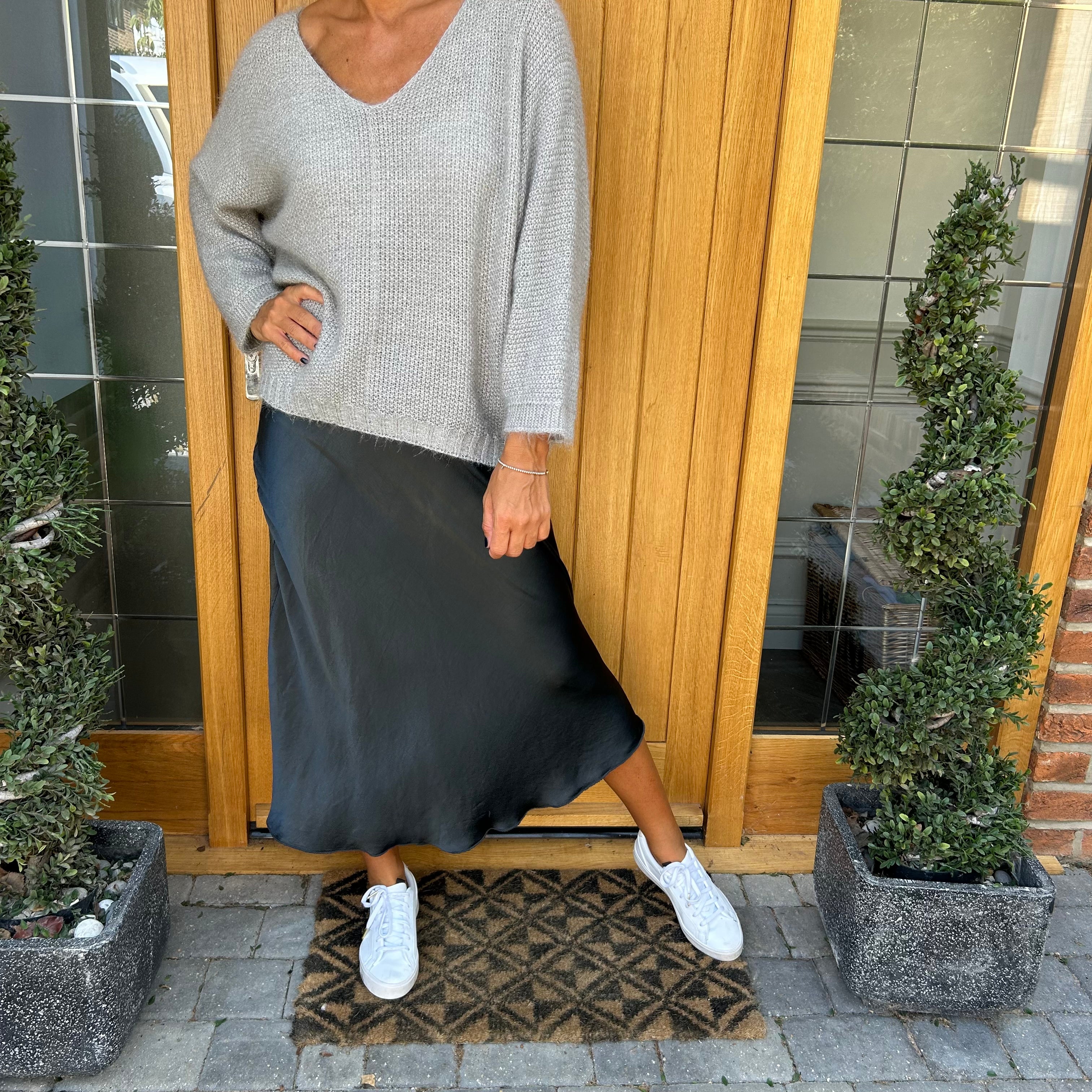 Satin midi skirt - Blush Boutique Essex