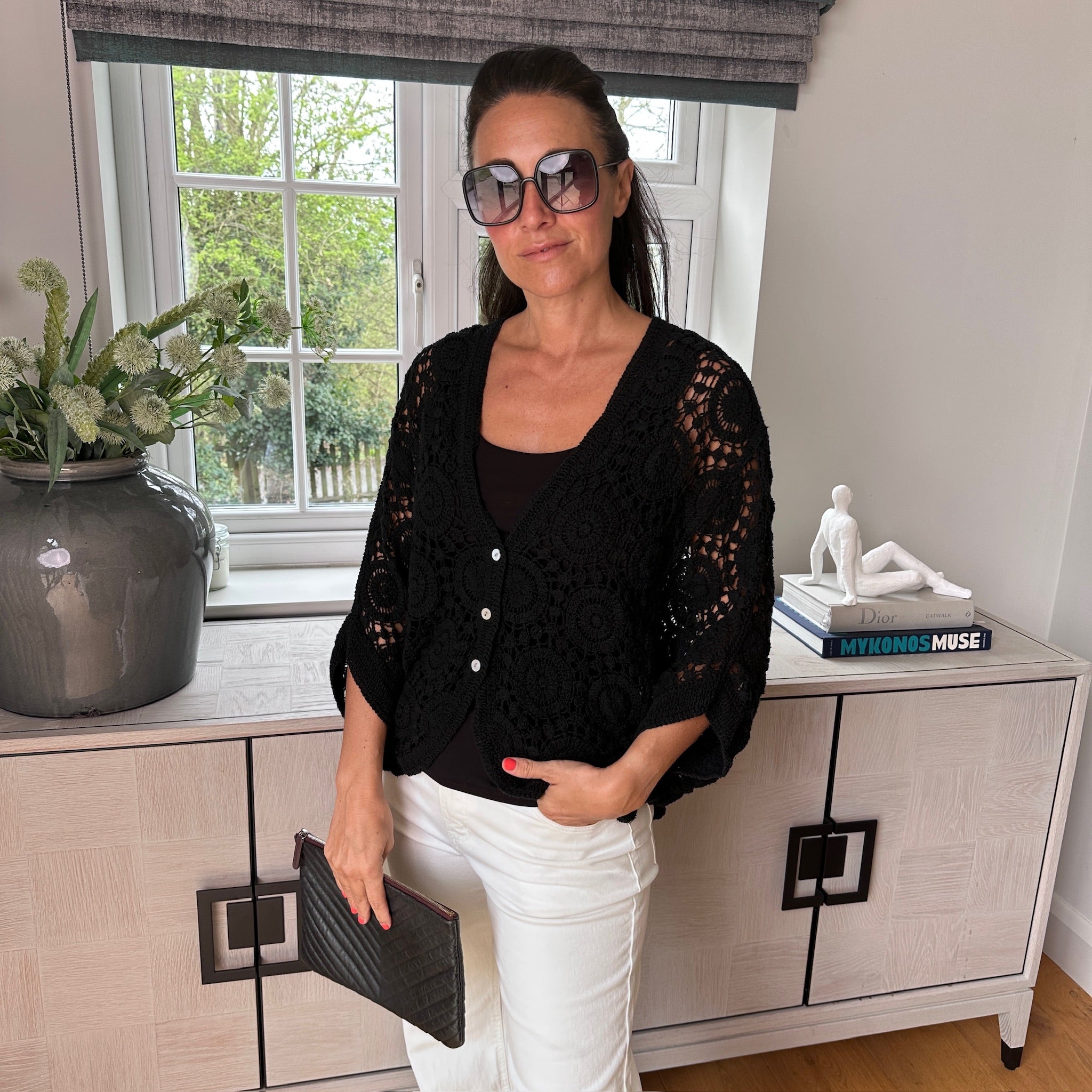 Roxy Crochet Cardigan - Blush Boutique Essex