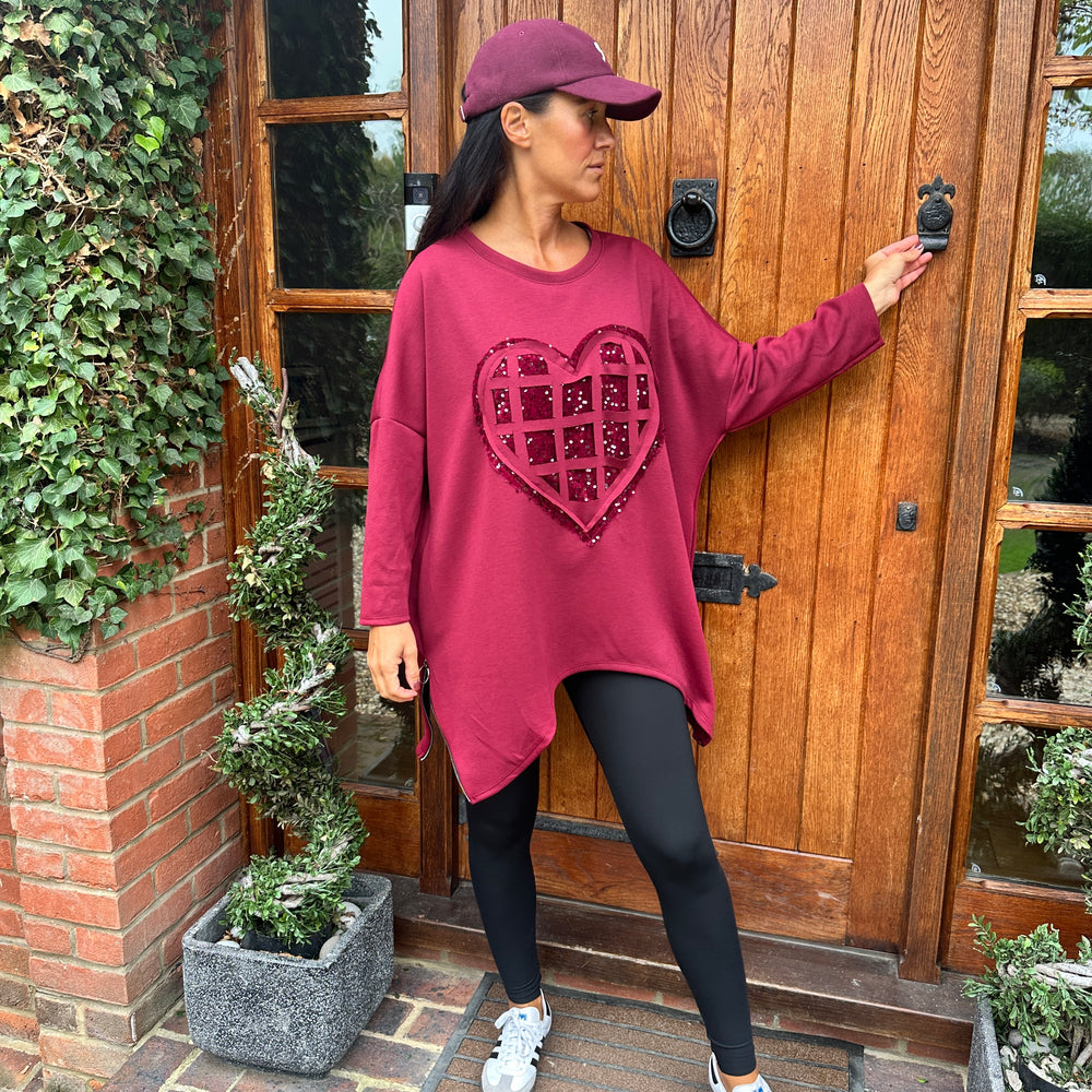 Jax Heart Sweatshirt - Blush Boutique Essex