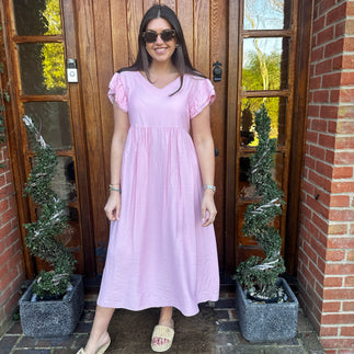 Sam Button Dress - Blush Boutique Essex