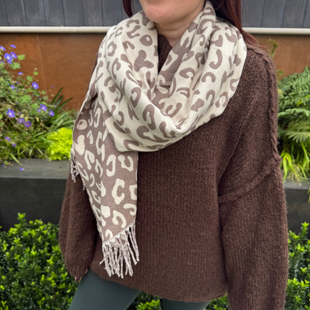 Cheetah print reversible super soft scarf