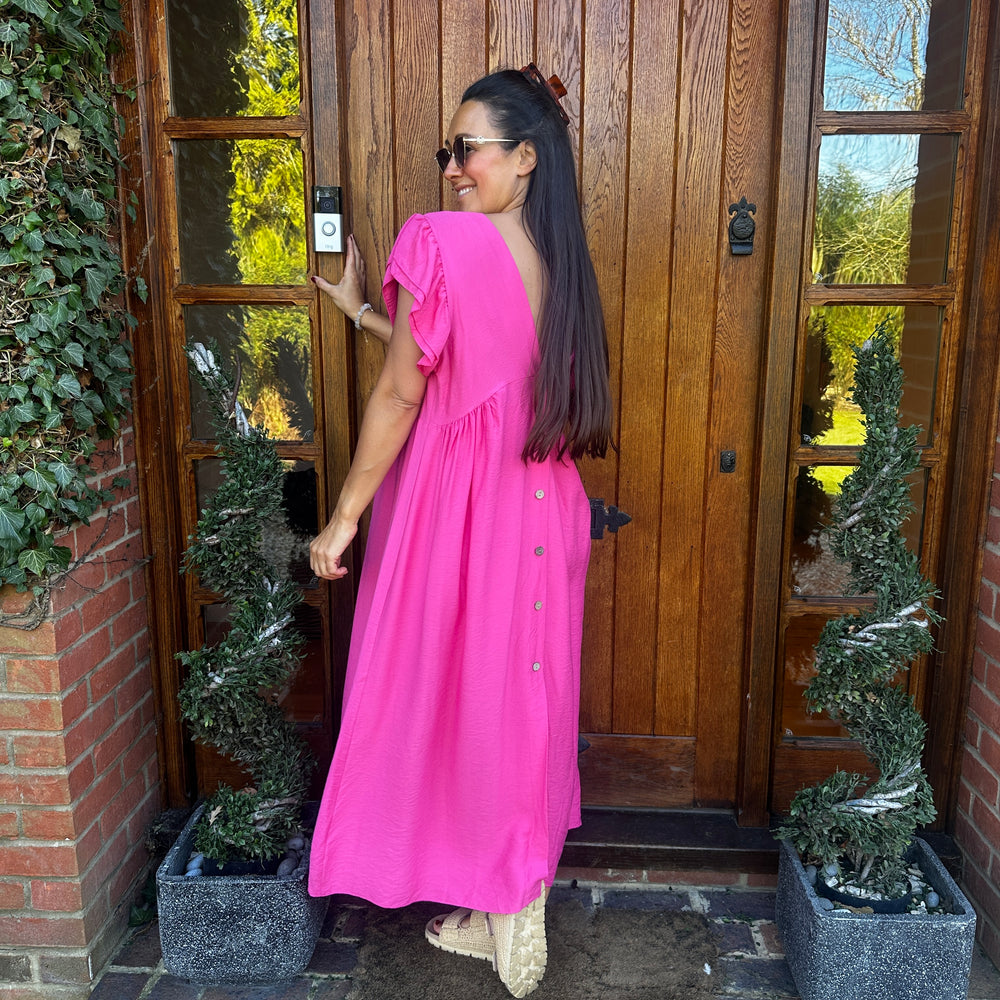 Sam Button Dress - Blush Boutique Essex