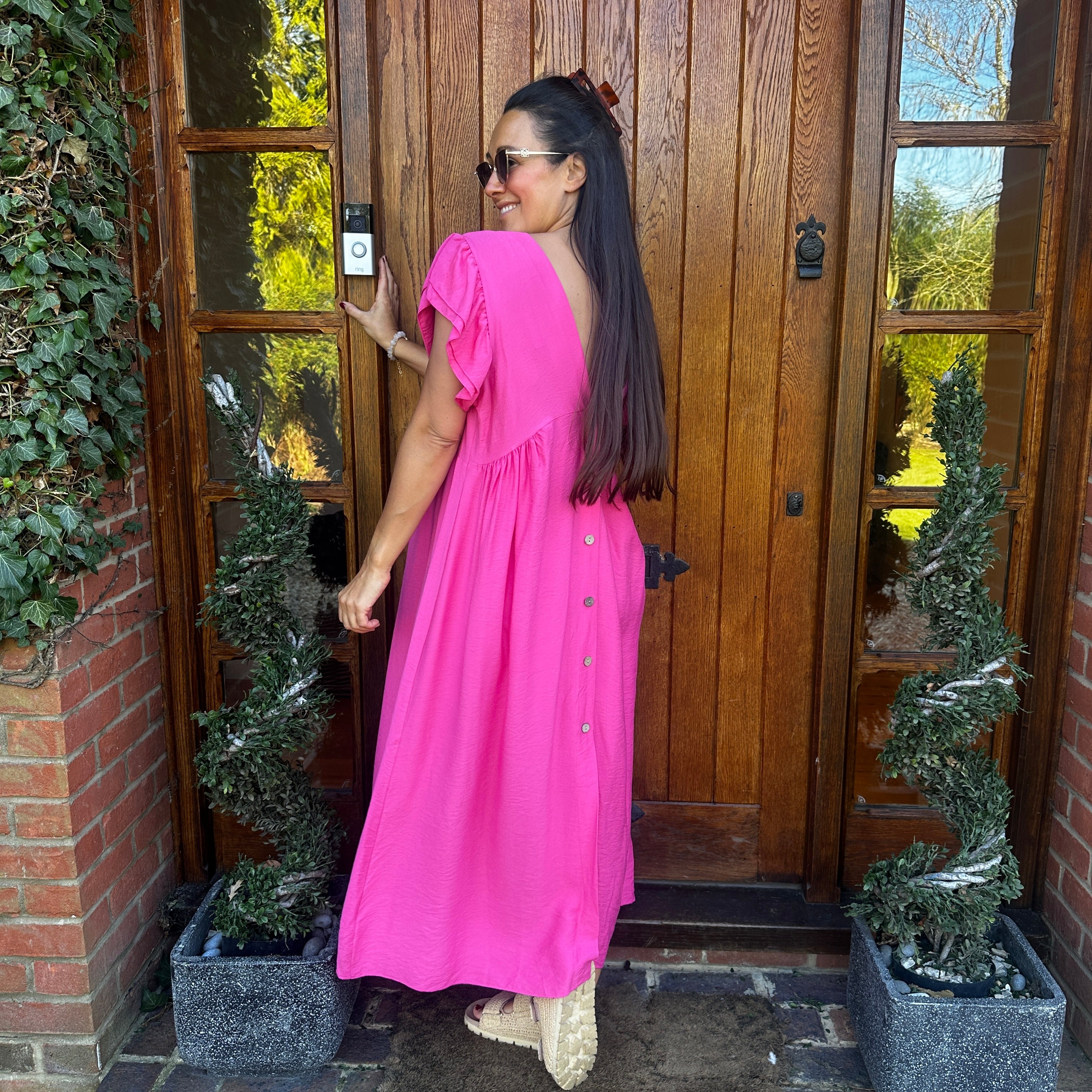 Sam Button Dress - Blush Boutique Essex