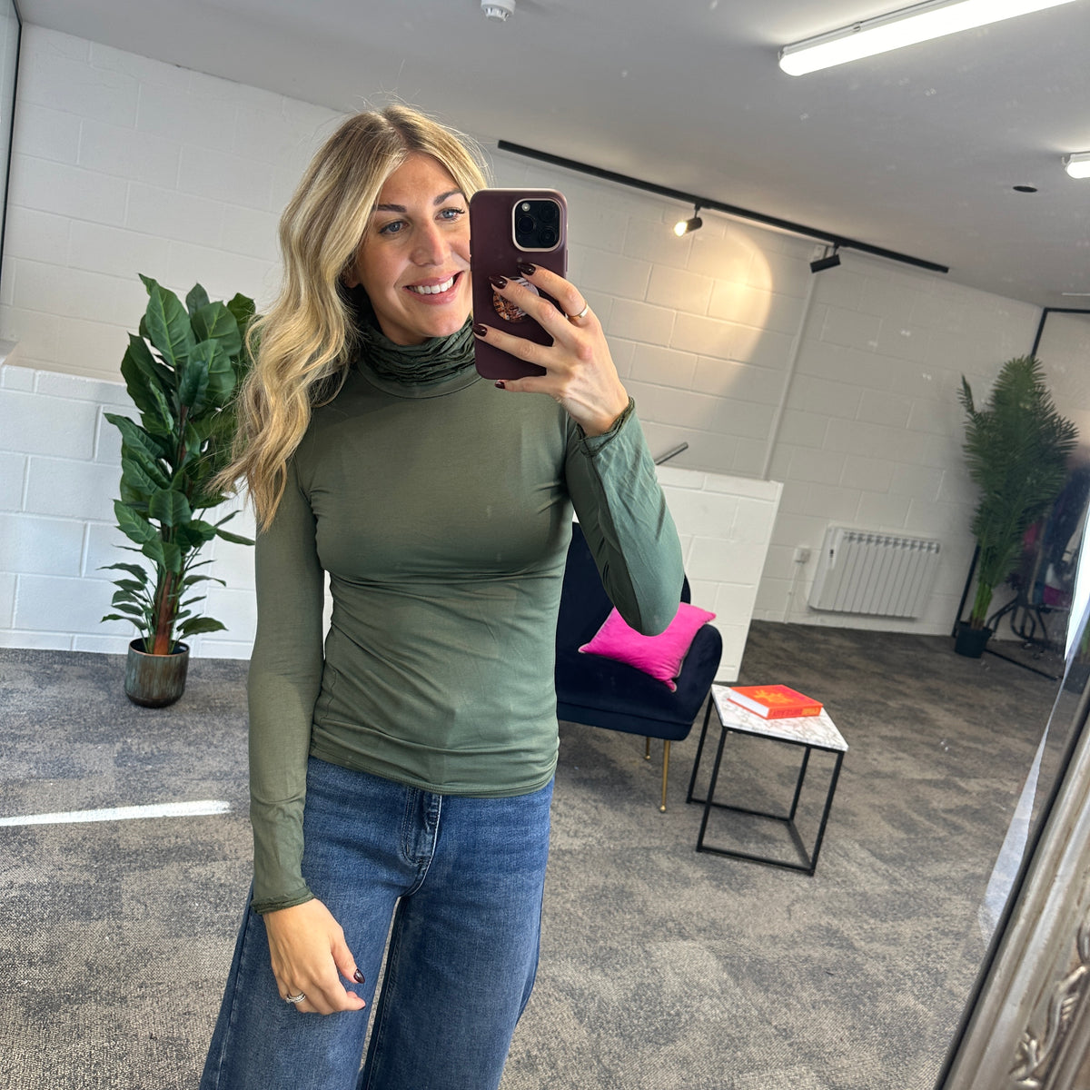 Ruche Roll Neck - Blush Boutique Essex