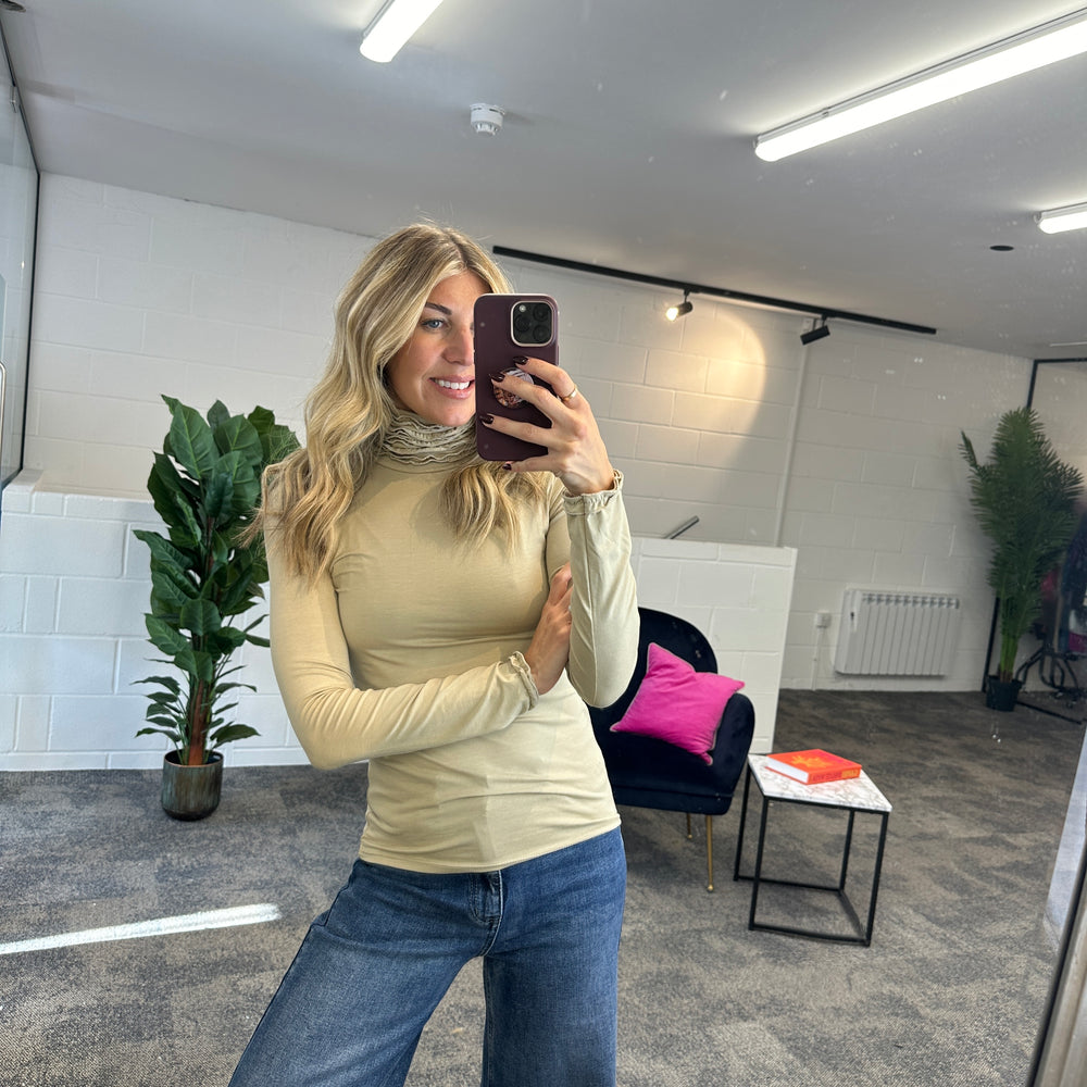 Ruche Roll Neck - Blush Boutique Essex